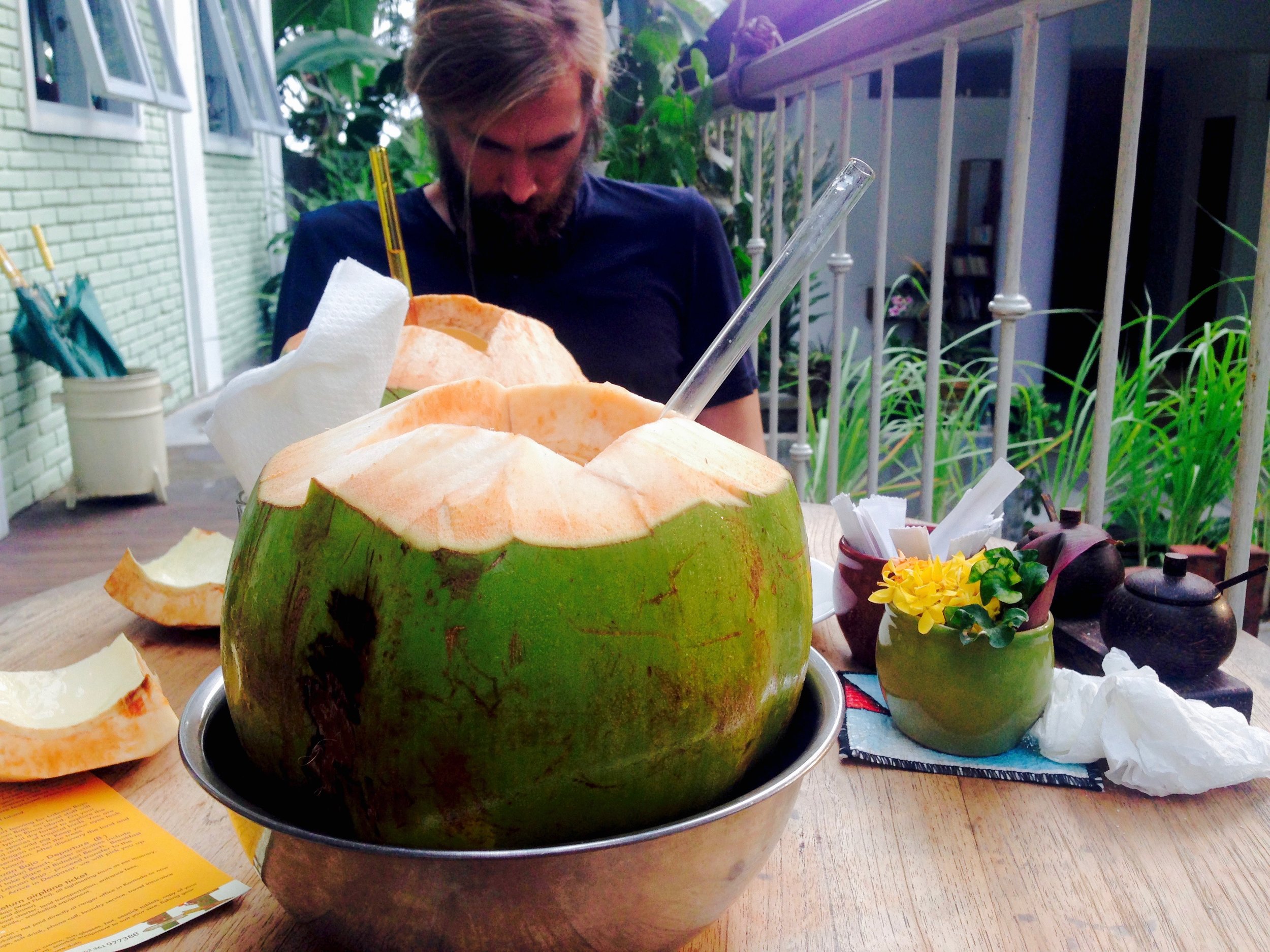Huge coconuts all around town for less than $2 #heaven