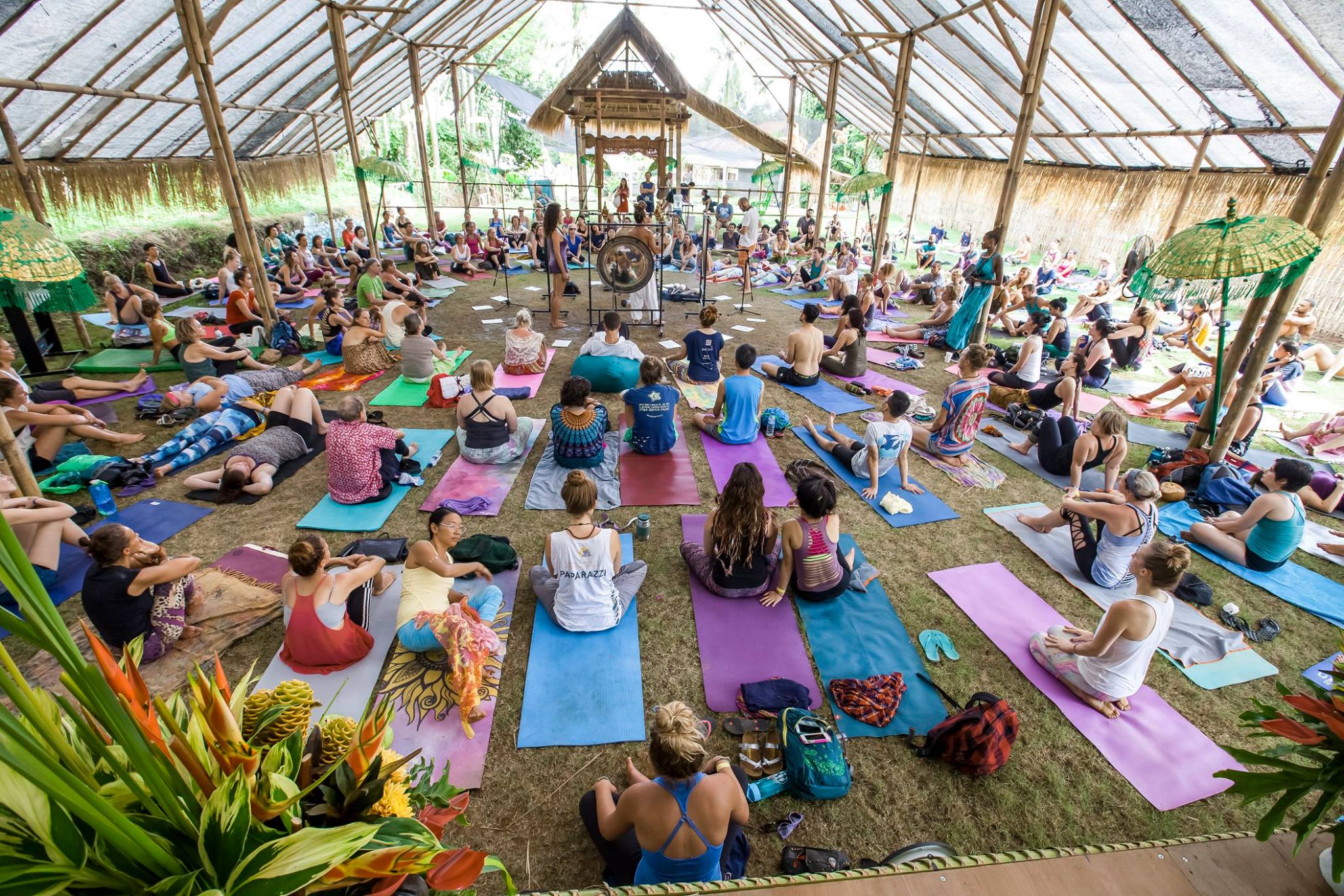 Gong bath meditation in The Jungle Pavilion / Photo credit: Ishine Photography