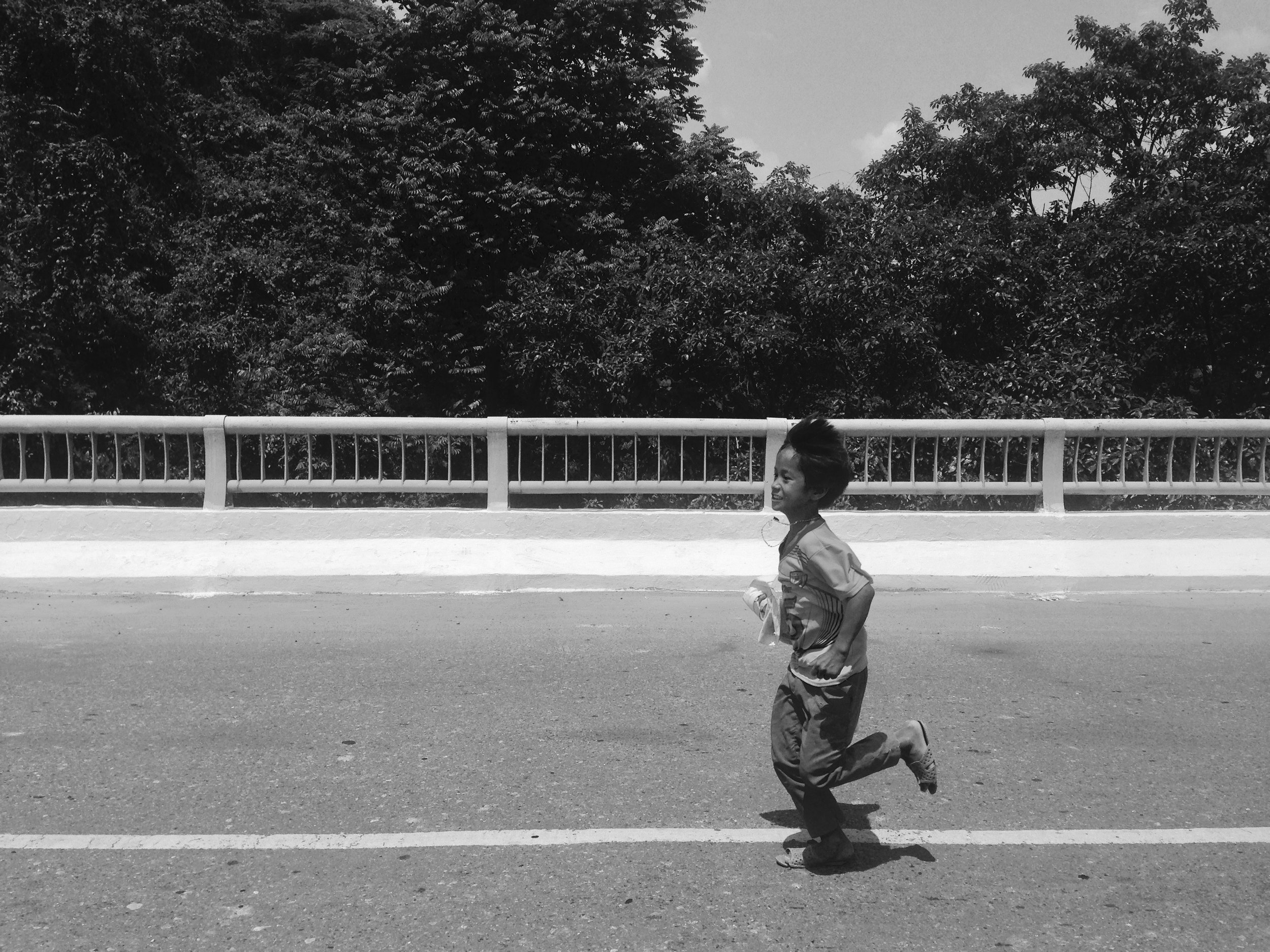 Running on a former Ho Chi Minh (war) trail that's been converted into a modern highway