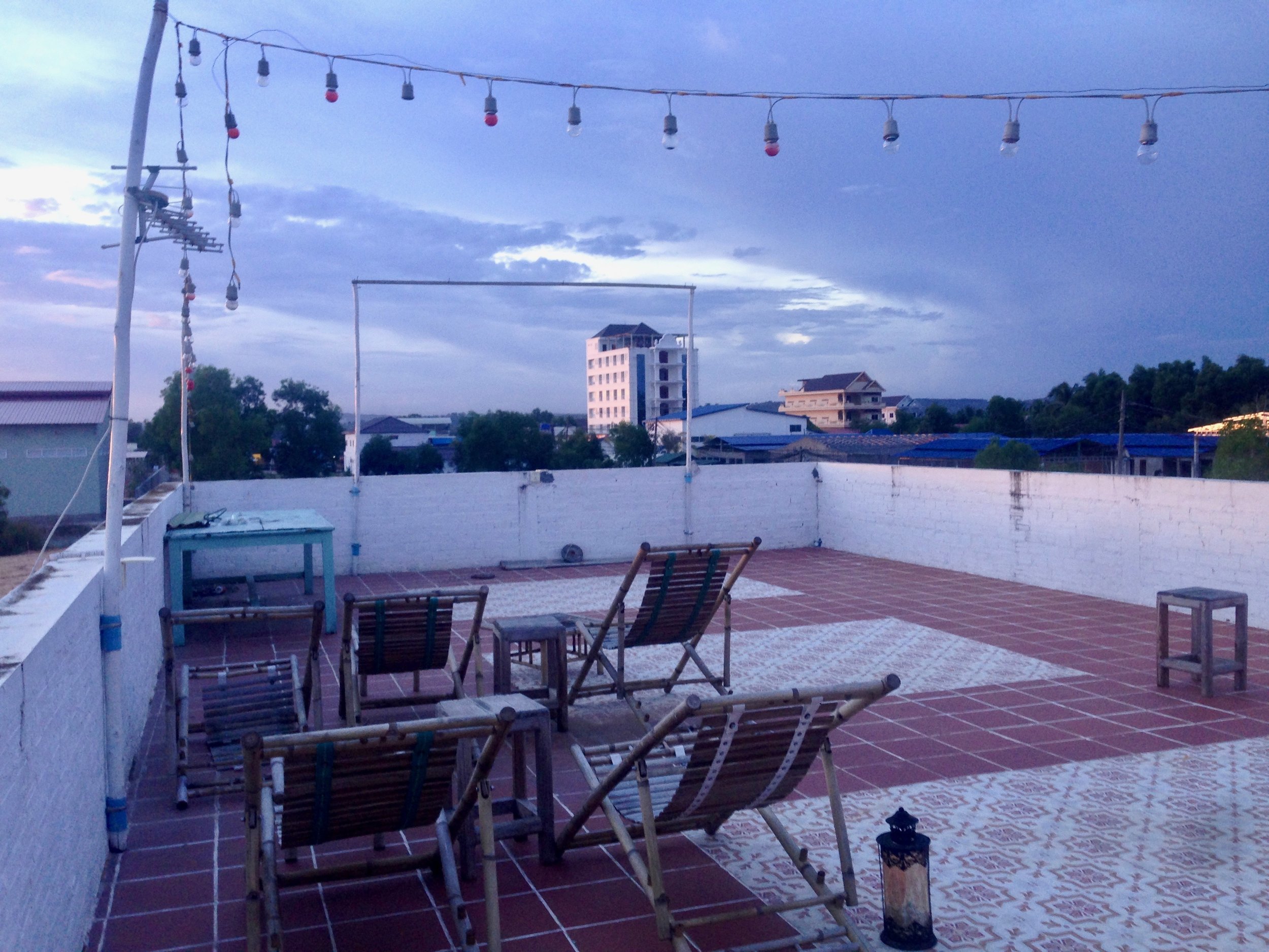 Sunset rooftop vibes before the movie marathon starts