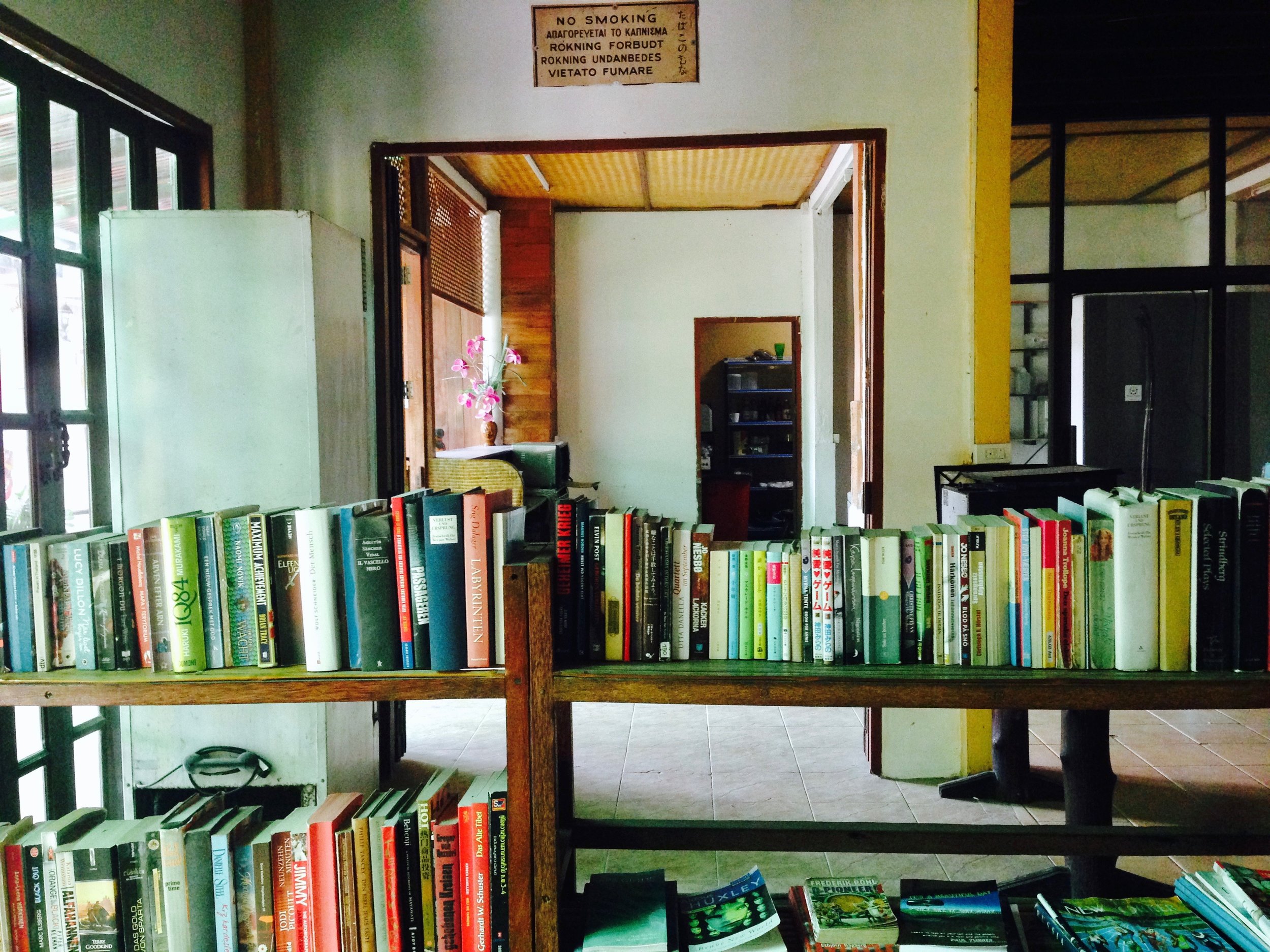 Spa resort library (not the greatest selection ever, but A for effort)
