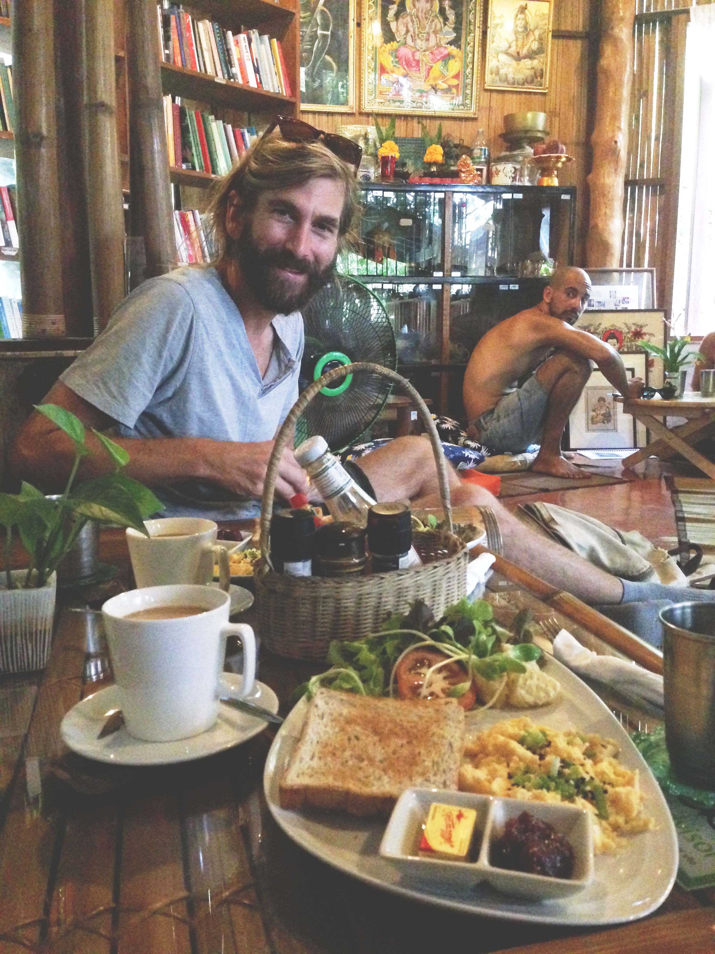 Wylie in his birthday breakfast element!