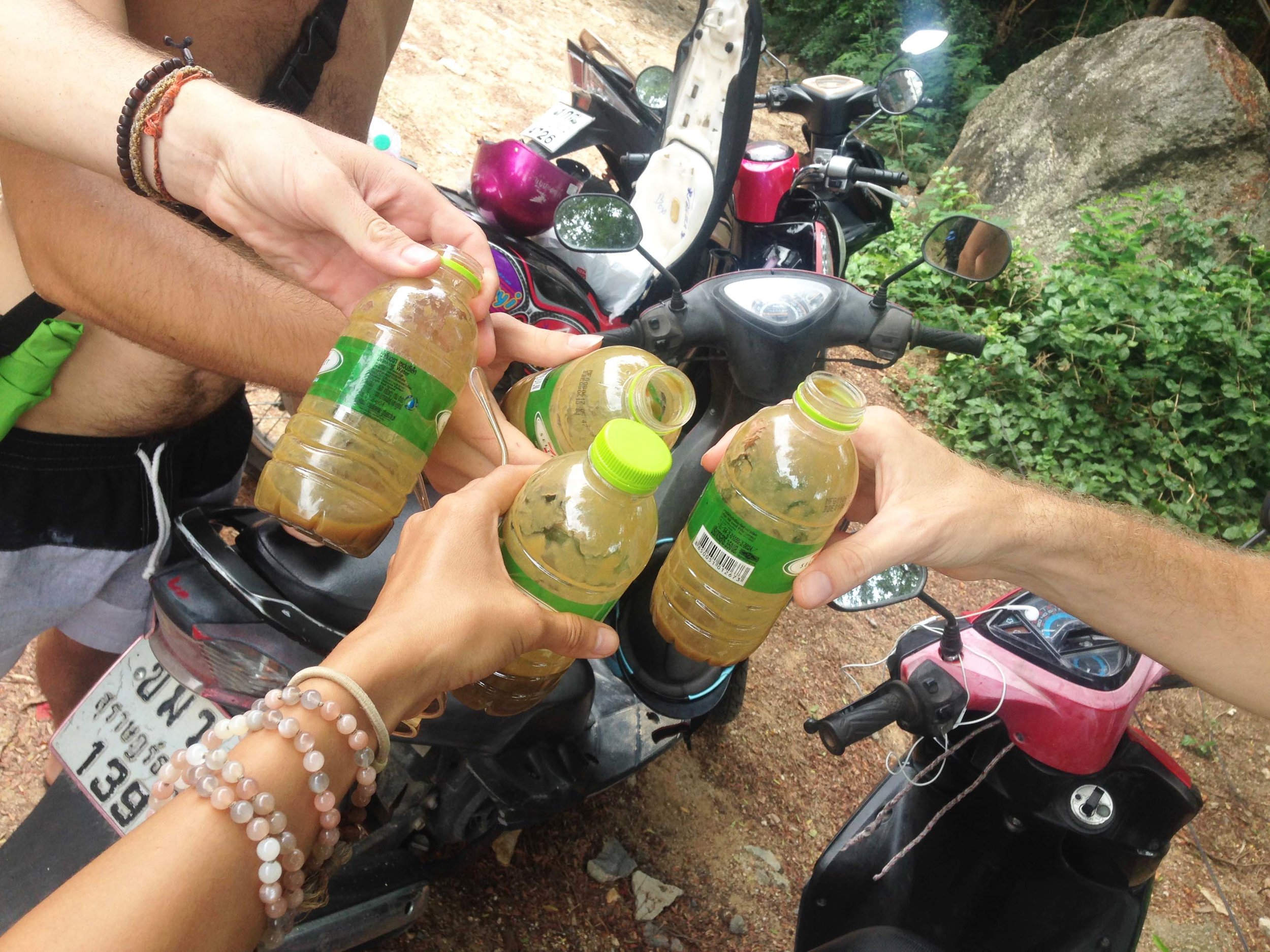 Cheers to a sweeeeeet hike through the jungles of southern Koh Phangan. Smoothies made by birthday boy