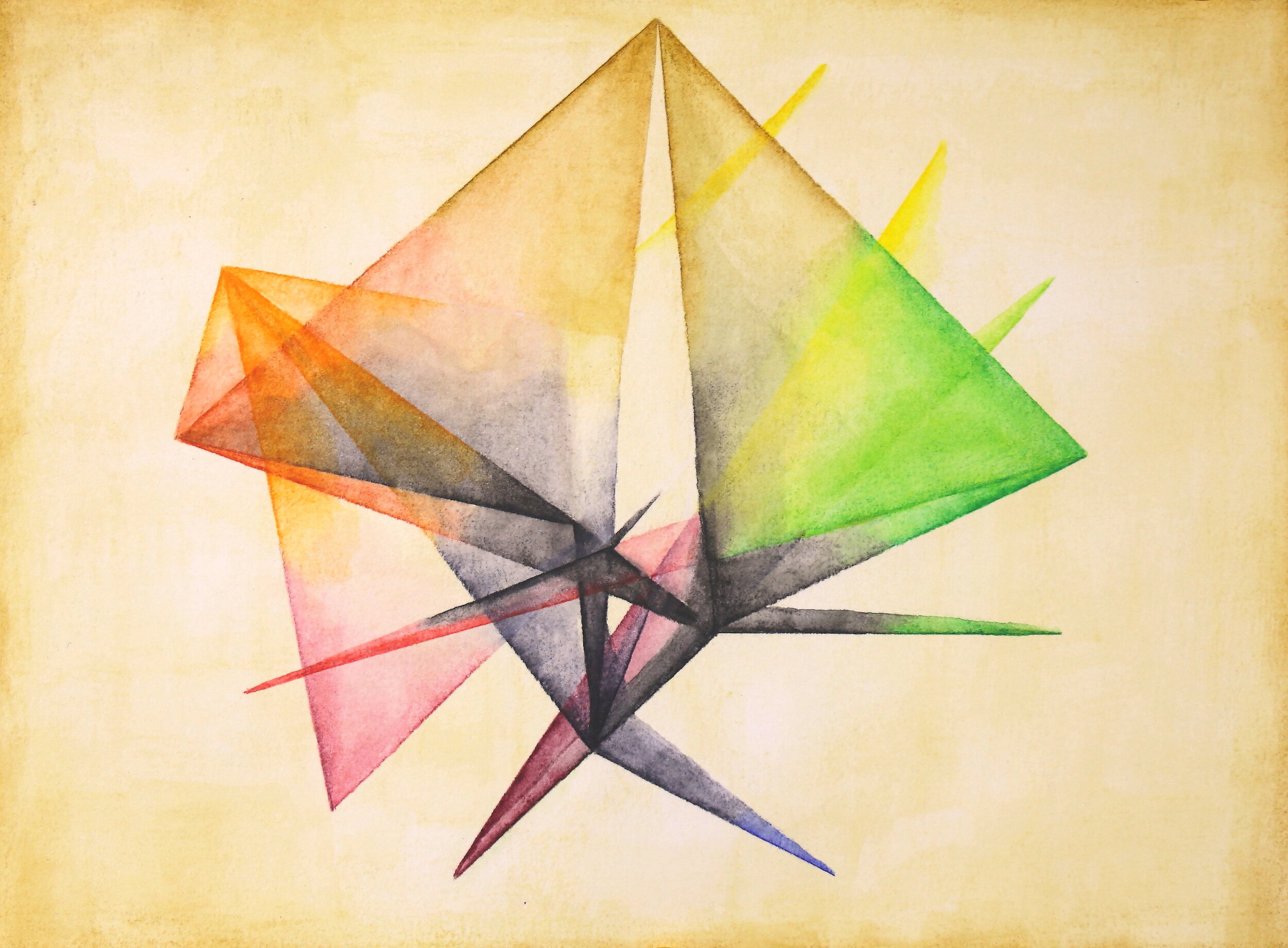  “Study I”.  Derwent Inktense watercolor medium on paper.  12” x 9”.  2019.   