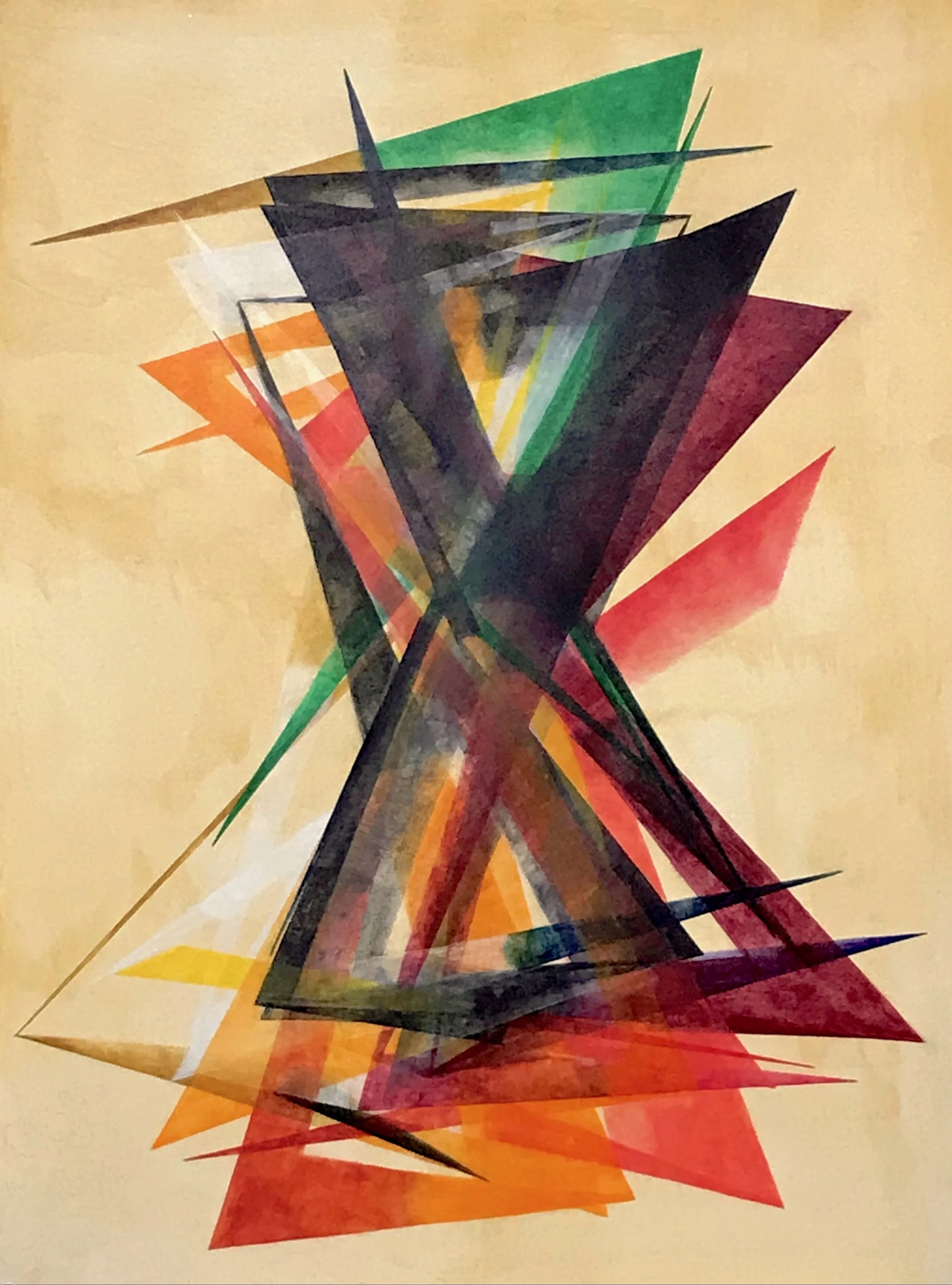  “Queen Unseen I”.  Derwent Inktense watercolor medium and tea on Arches paper.  18” x 24”.  2024.  