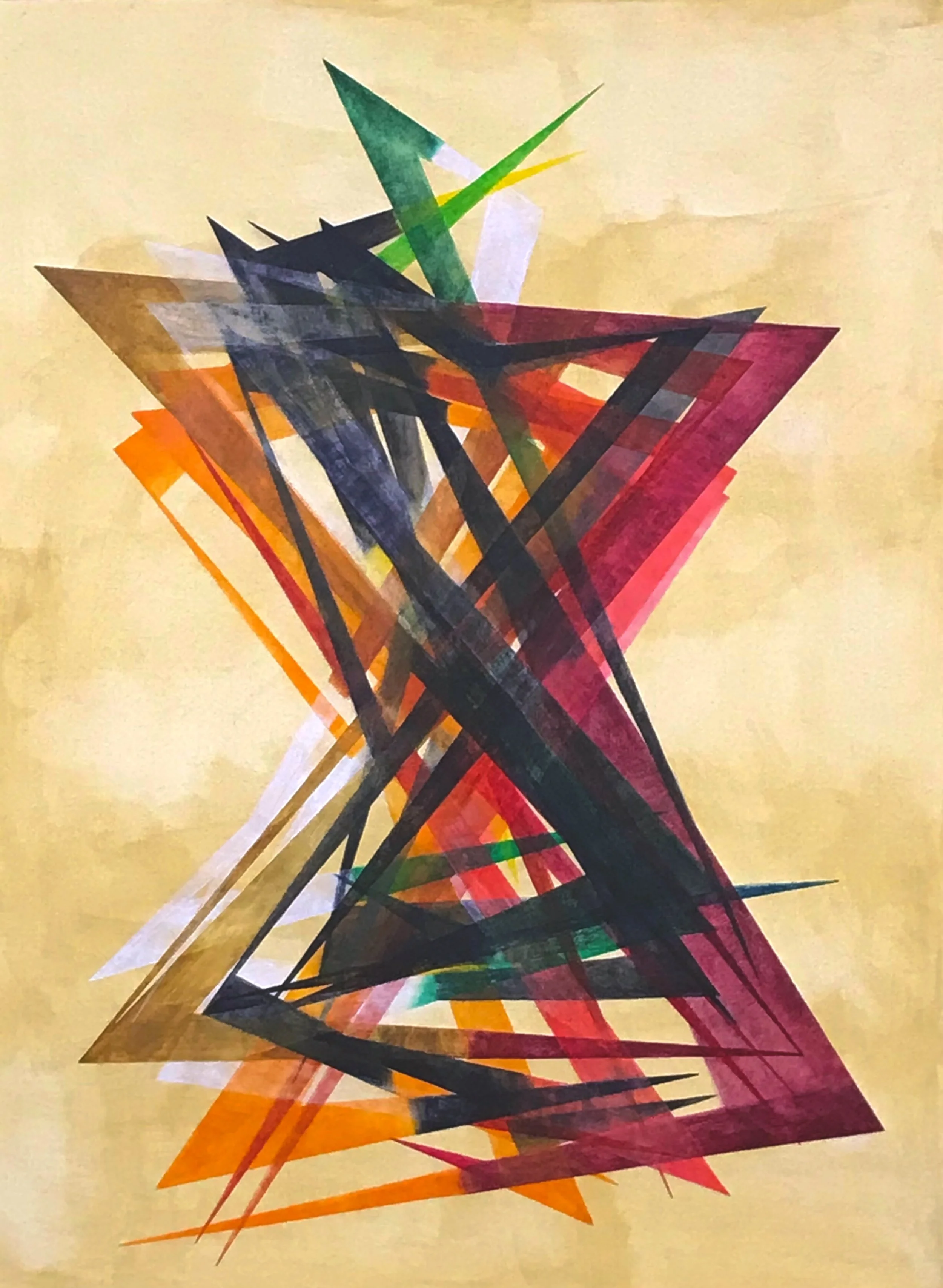  “Queen Unseen II”.  Derwent Inktense watercolor medium and tea on Arches paper.  18” x 24”.  2024.  