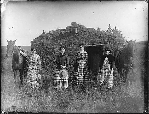 The Chrisman sisters, 1886. Lizzie Chrisman filed the first of the sisters' homestead claims in 1887. Lutie Chrisman filed the following year. The other two sisters, Jennie Ruth and Hattie, had to wait until they came of age to file. They both filed in 1892.