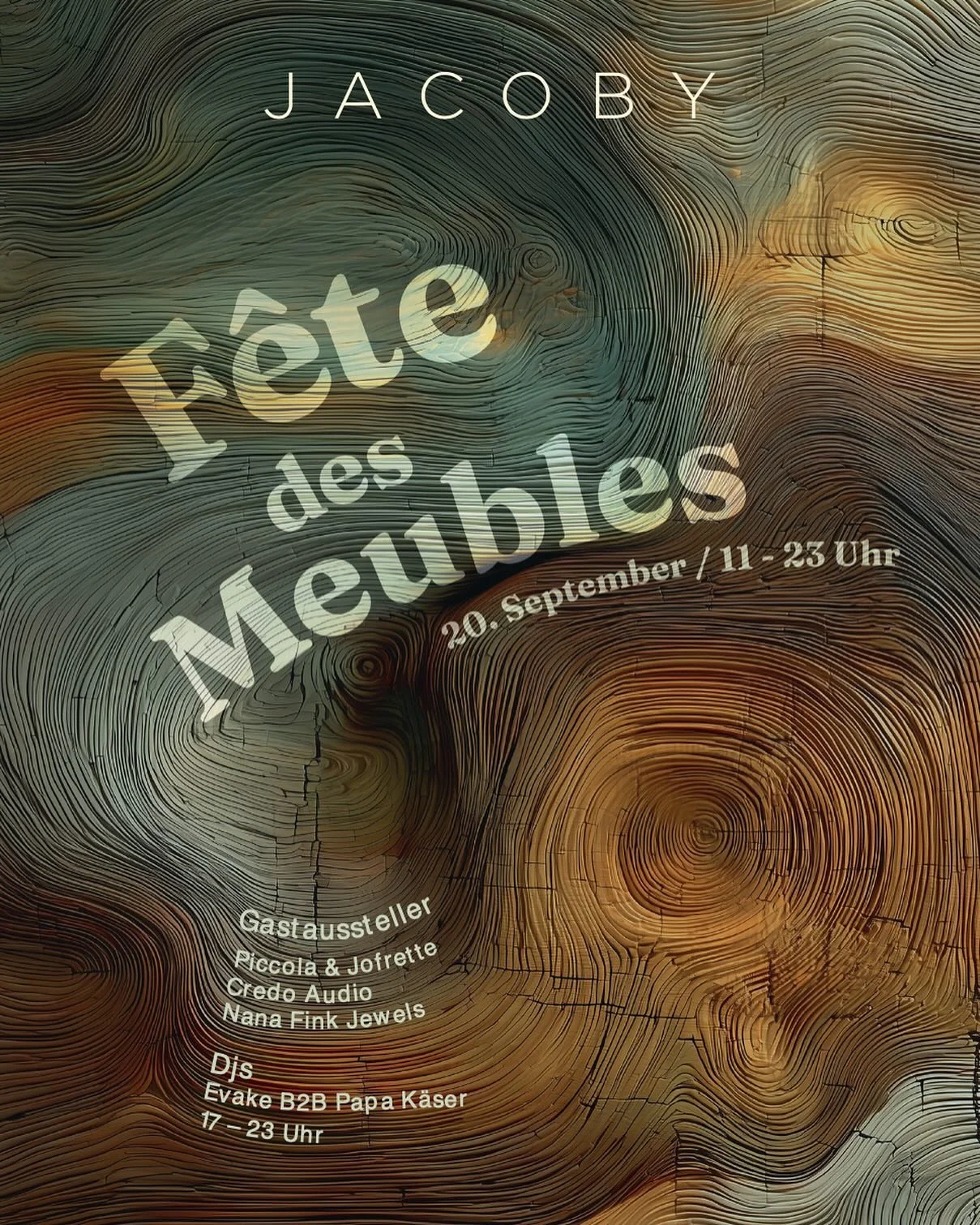 F&Ecirc;TE DES MEUBLES &ndash; Einladung

Liebe Freund:innen des feinen Handwerks,
der sch&ouml;nen Dinge und der guten Musik

Am 20. September &ouml;ffnen wir unsere T&uuml;ren zum diesj&auml;hrigen
F&ecirc;te des Meubles. Ein Tag ganz im Zeichen vo