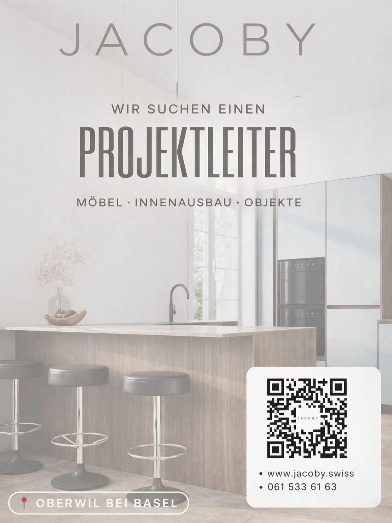 Wir suchen Verst&auml;rkung in der Projektleitung.
M&ouml;bel, Innenausbau, Objektbereich.
Verantwortung von der Idee bis zur Umsetzung.
Bewerbung in wenigen Minuten:

https://jacoby-moebel.com/stellenausschreibung-projektleiter

Sehr gerne auch weit