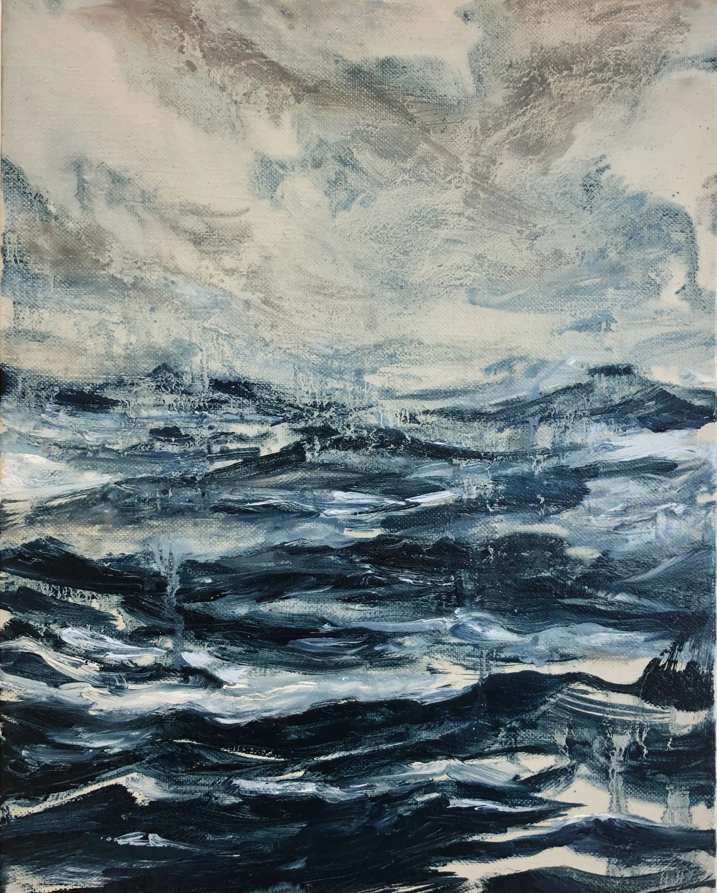 "Swim Away" - 11 in x 14 in oil on linen canvas