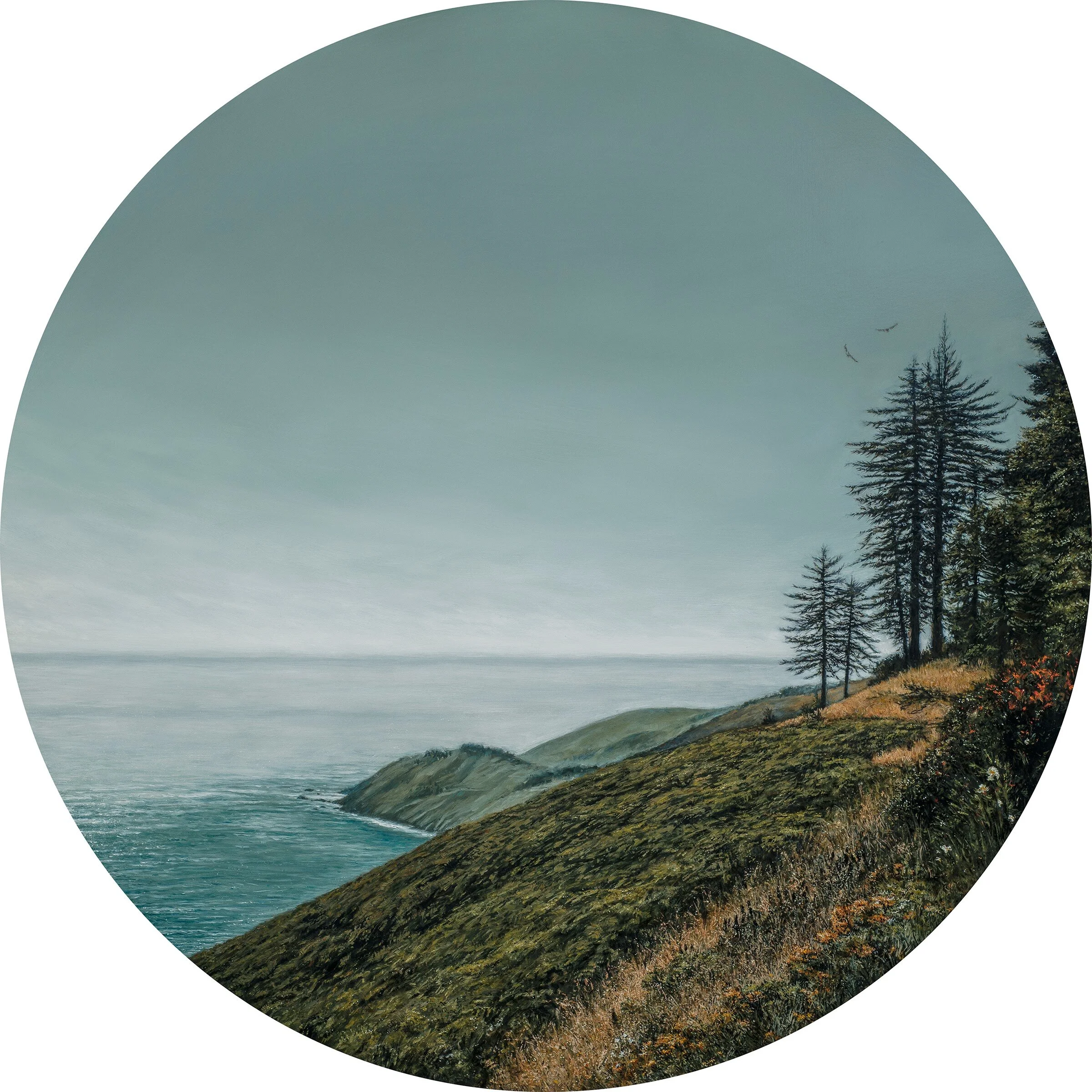 "Window 12: Post Ranch Inn, Big Sur" | 47" oil on wood panel