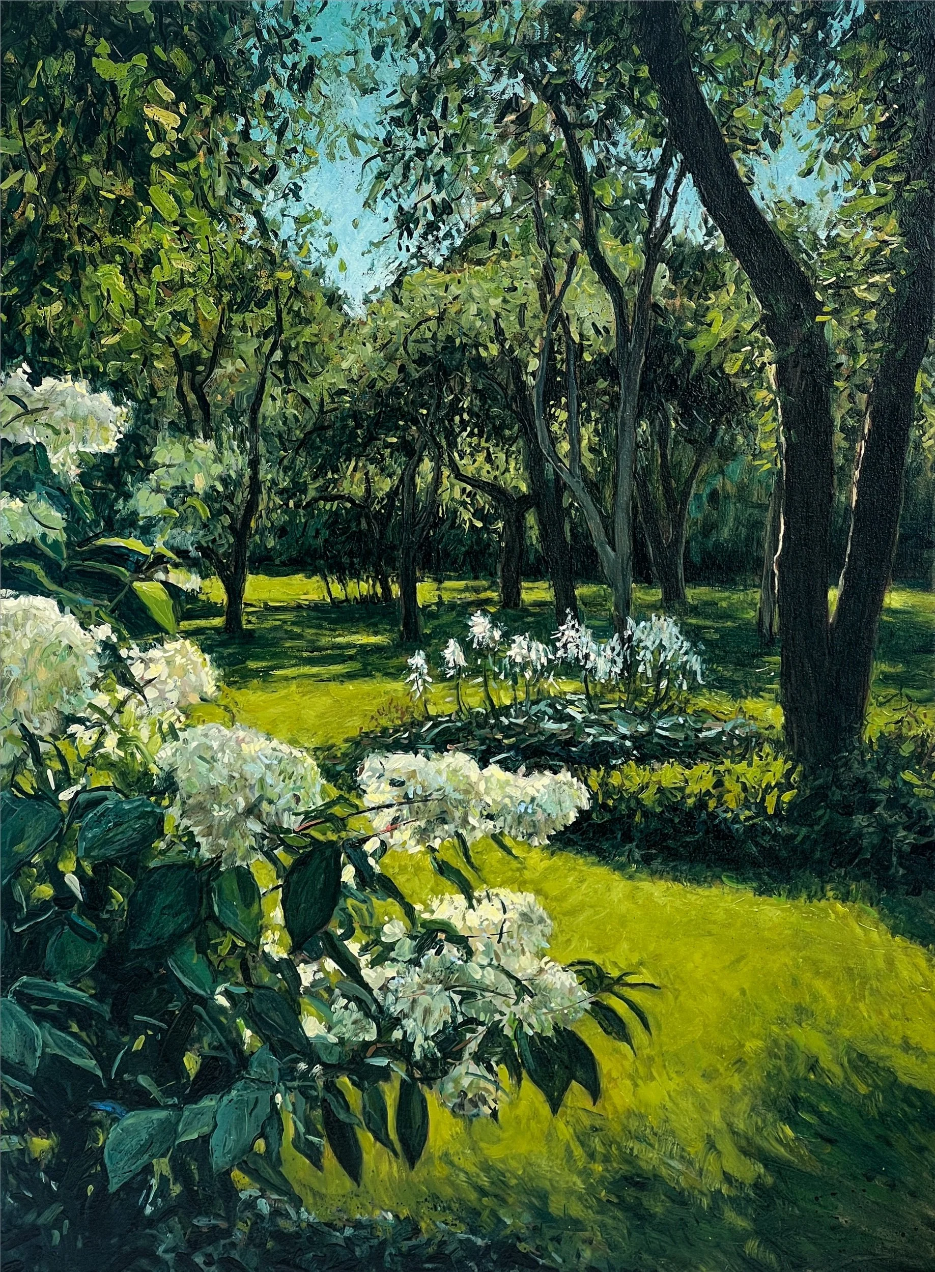 “A Walk in the Garden” | 40 x 30 in oil on canvas