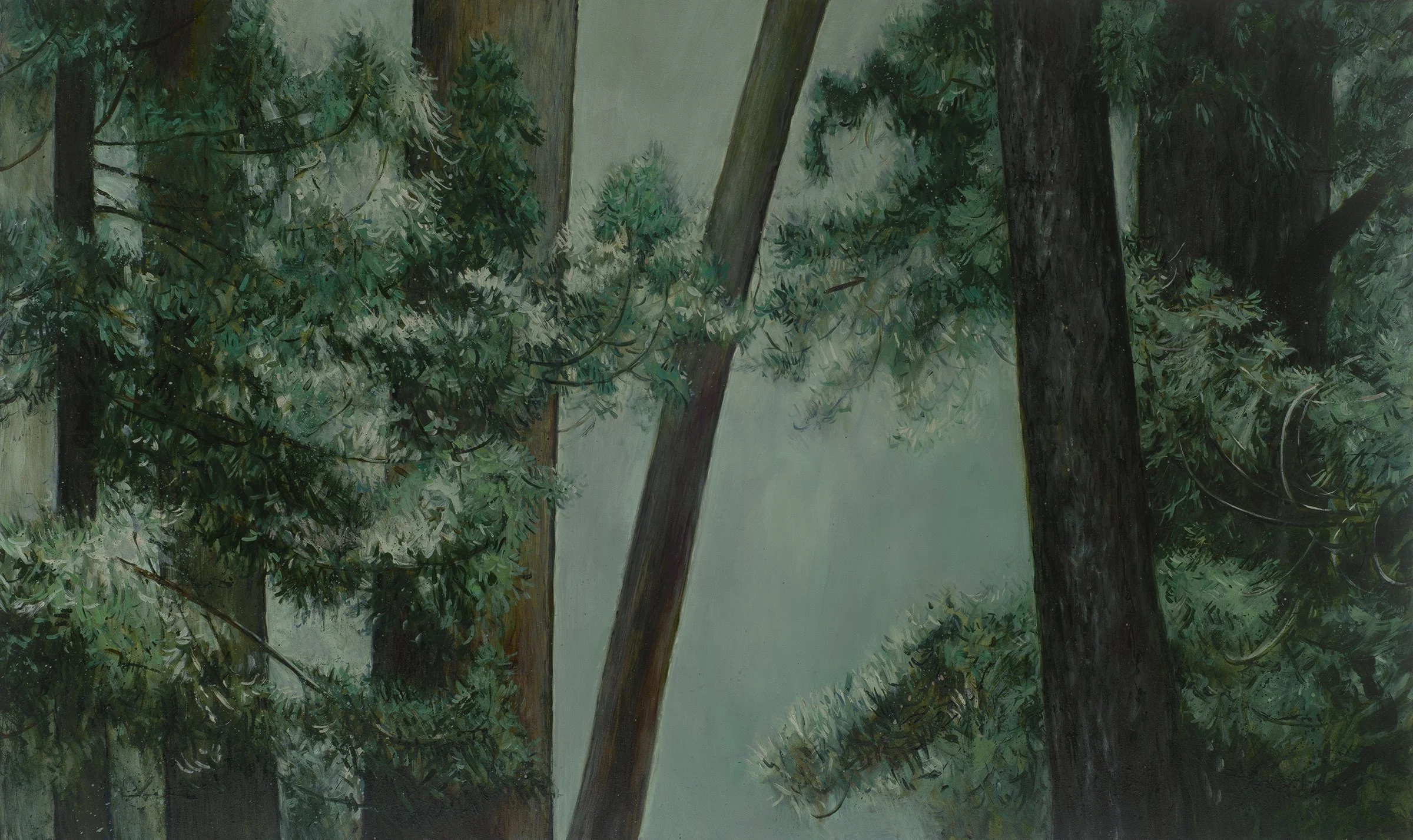 big sur red wood forest painting with oil paints by Beau Bernier Frank local artist in Big Sur and Carmel-by-the-sea California