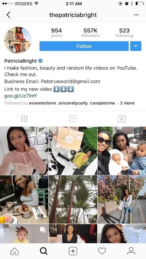 Figure 1 & 2: Screen shots of a public figure, who runs a fashion blog.