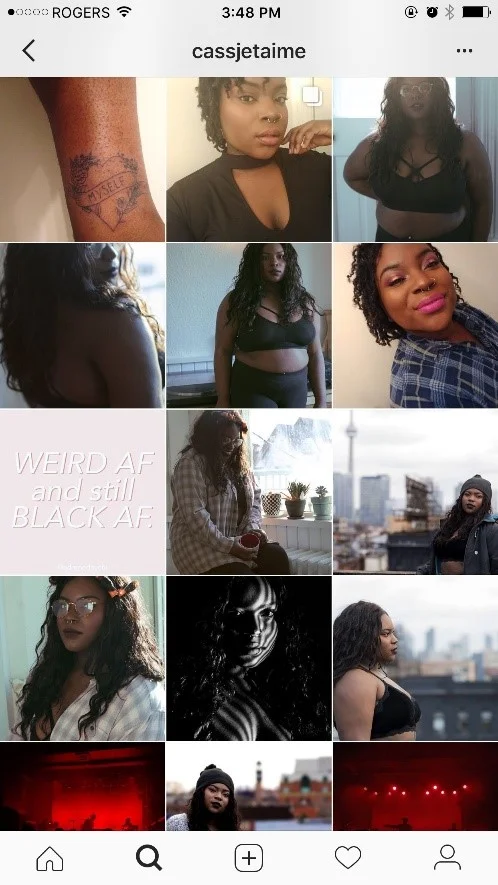 Figure 5 & 6: Sample of Cassandra Fullerton’s Instagram account.