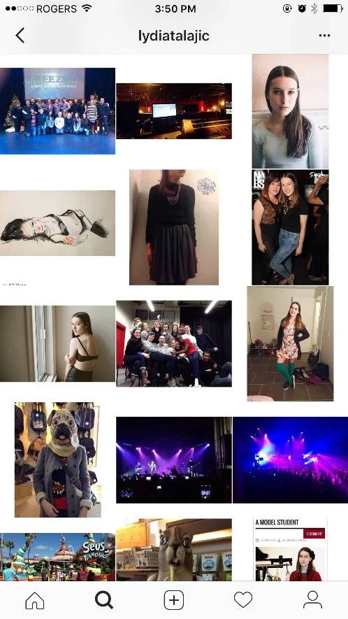 Figure 7 & 8: Sample of Lydia Talajic’s Instagram account