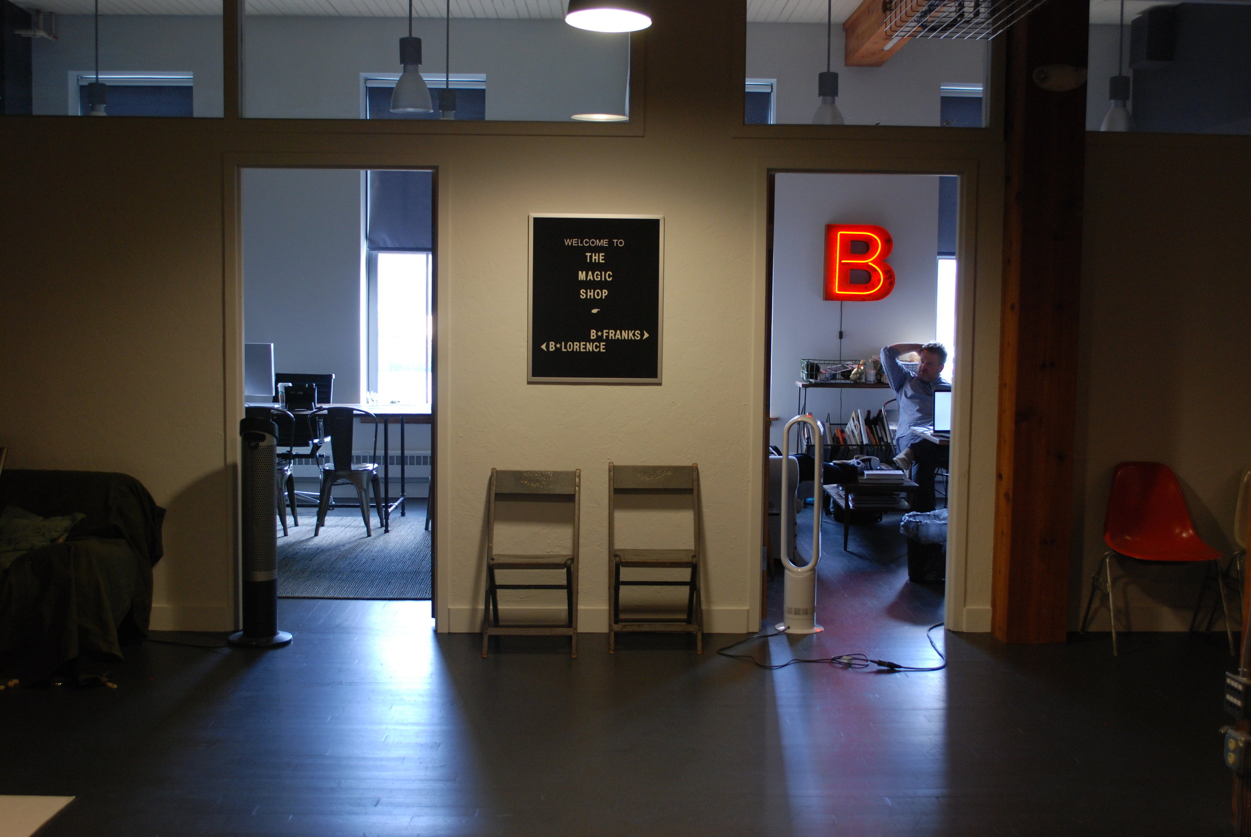 The letter board is another example of a typography exercise. I had laid out several options and manually moved around pieces to see what set and position of the letters fit the best for the signage.