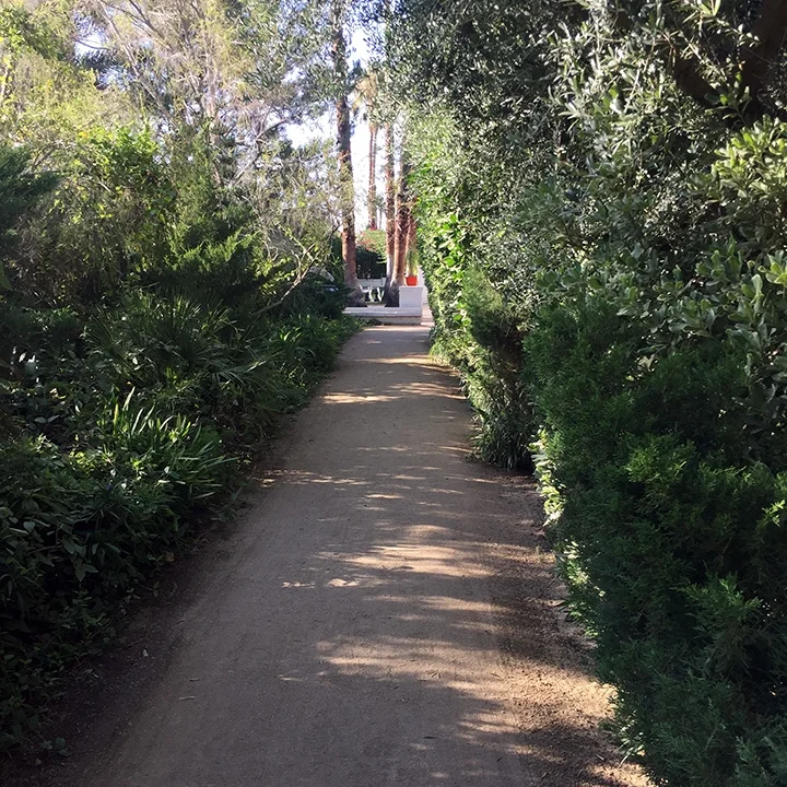 Hide-n-seek. A labyrinth of garden paths lead guests around the grounds.