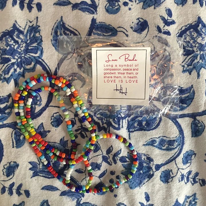 Love this message that came with our love beads at check-in. 
