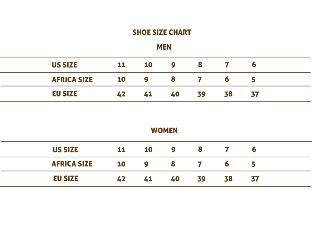 African Shoe Size Chart