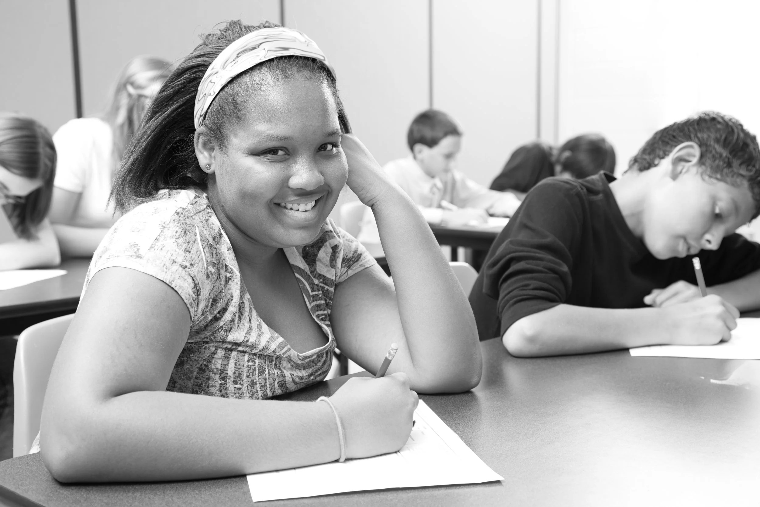 Teenager in Classroom B&W.jpg