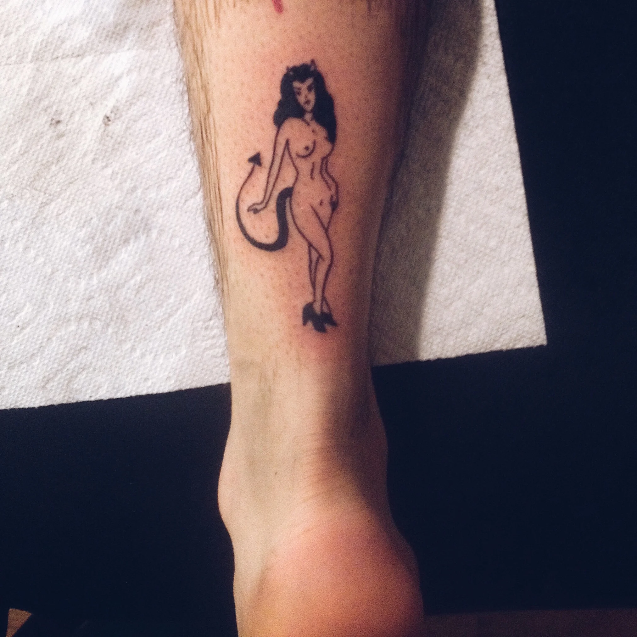 "Devil Woman" original tattoo design by Elise Miguel.