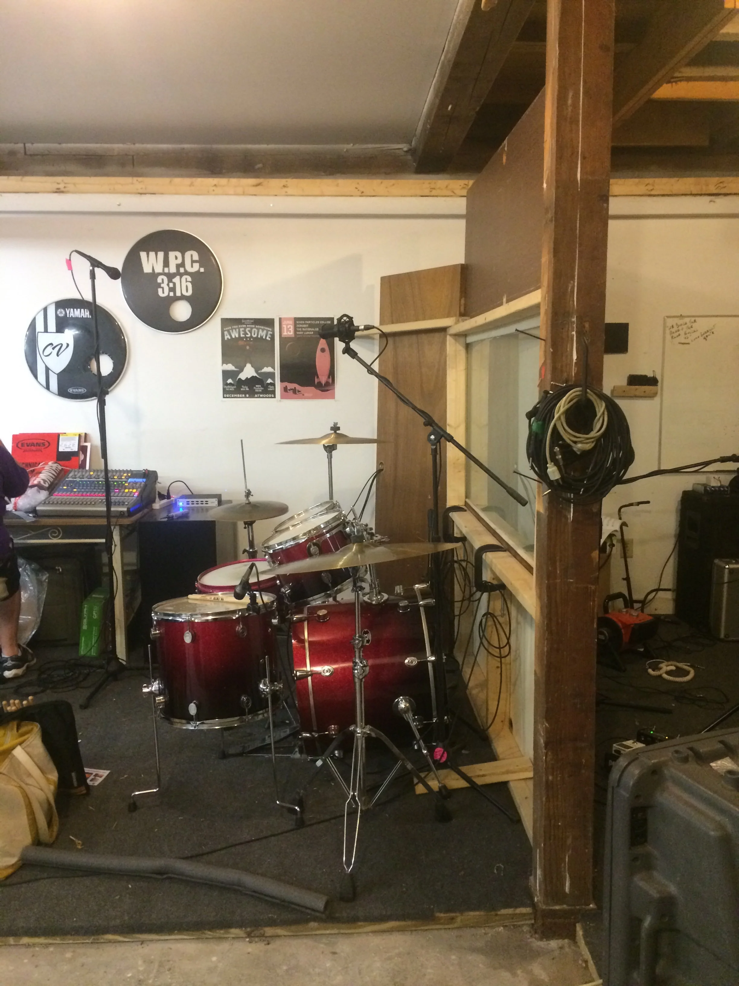 When Particles Collide's practice/ recording space