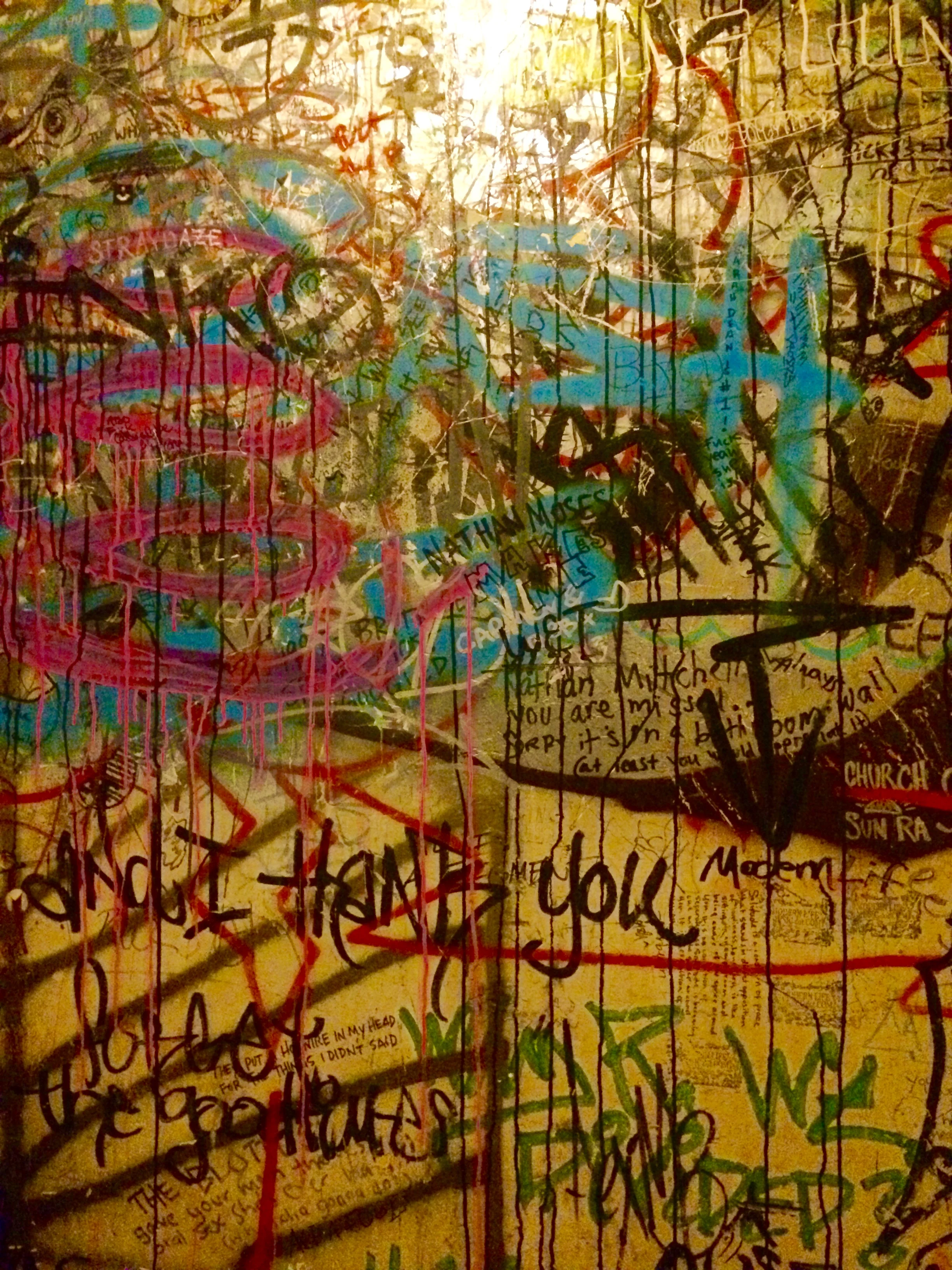 bathroom wall at The Pilot Light
