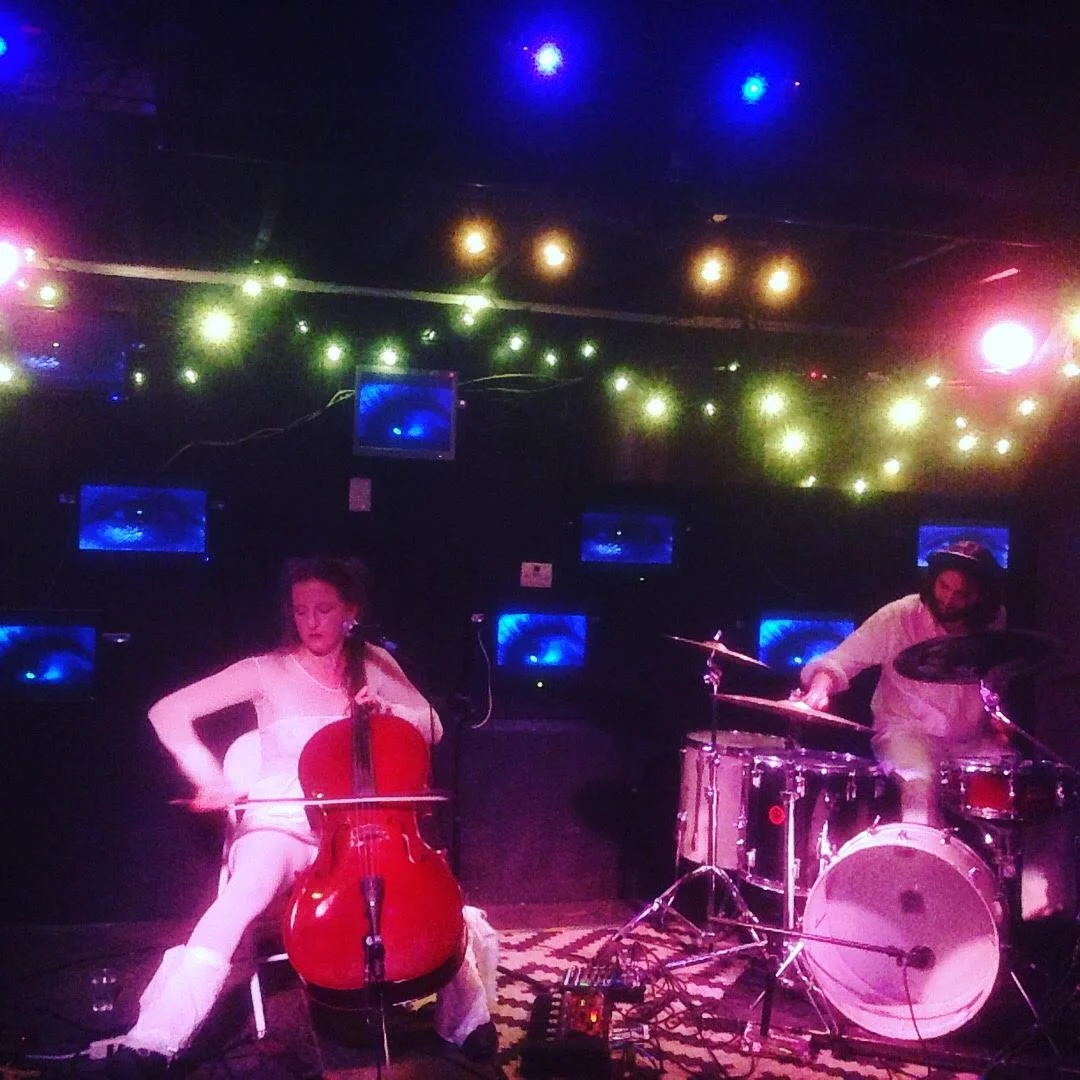 Polly Panic, a cello drum duo based out of NC that we played with a few days ago and will play with again TOMORROW in Asheville