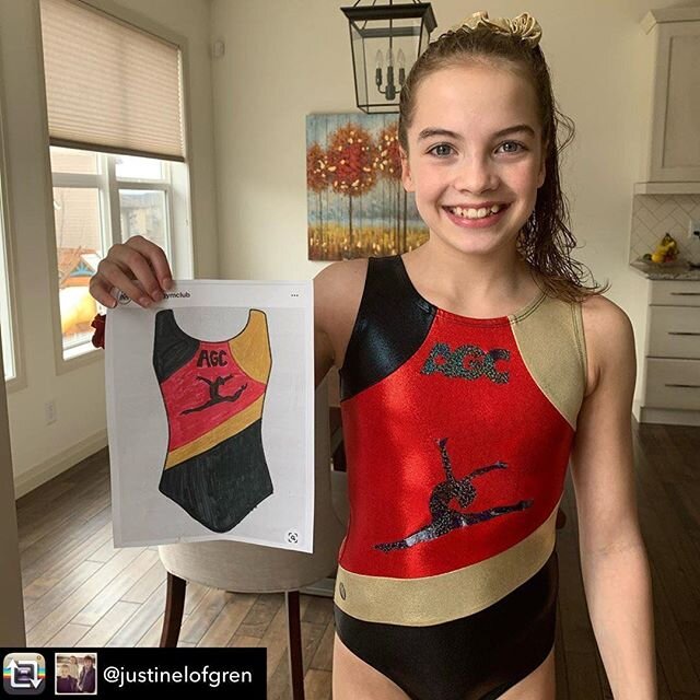 Repost from @justinelofgren - Alex won the suit design competition at her gym and look what was dropped off on our doorstep today! Thank you so much @mugewear for this amazing gift and @agcgym for selecting her design. She is one happy girl. #lovemyn