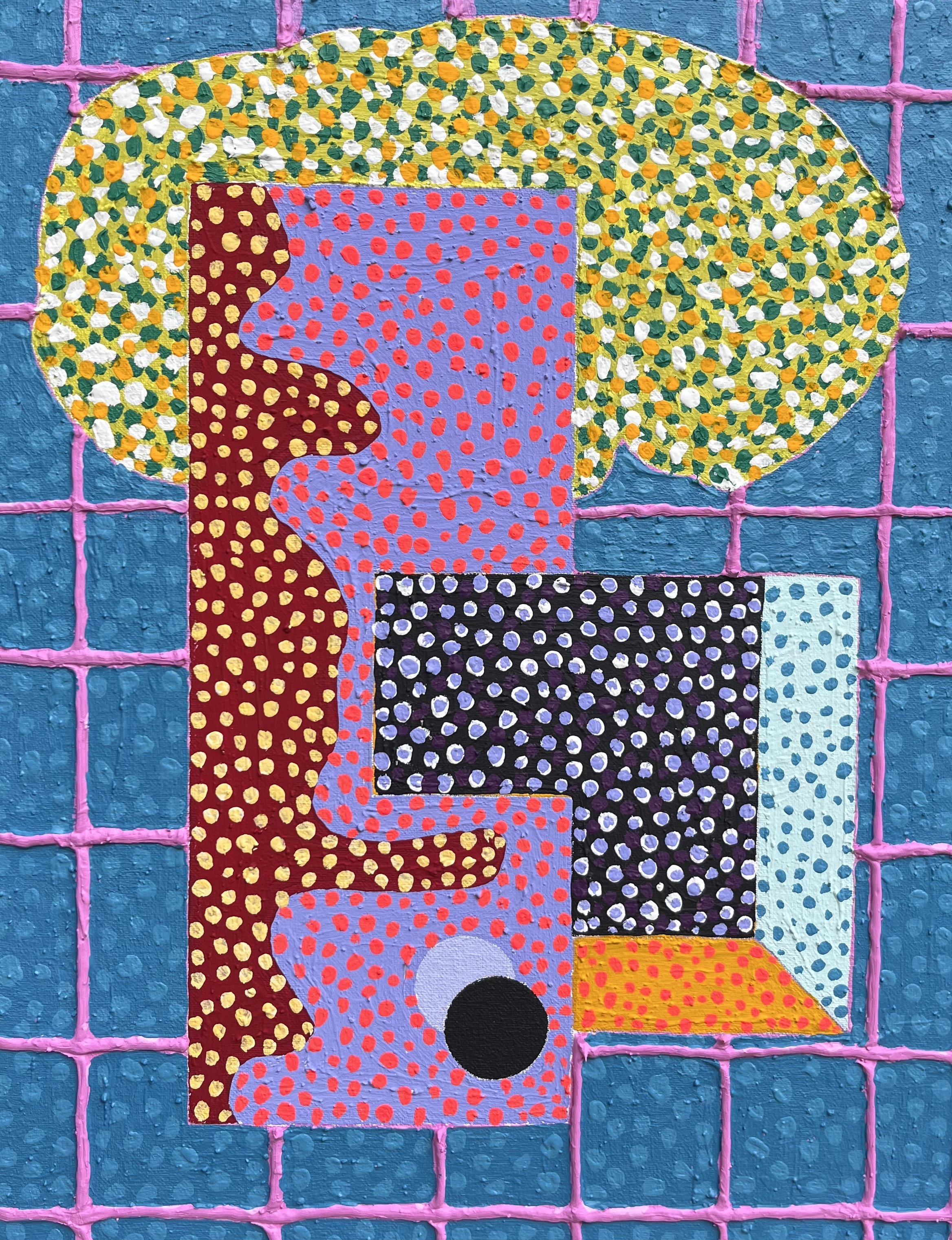 Jupiter Landscape. 16" x 20" acrylic, oil, silicone and plaster on canvas