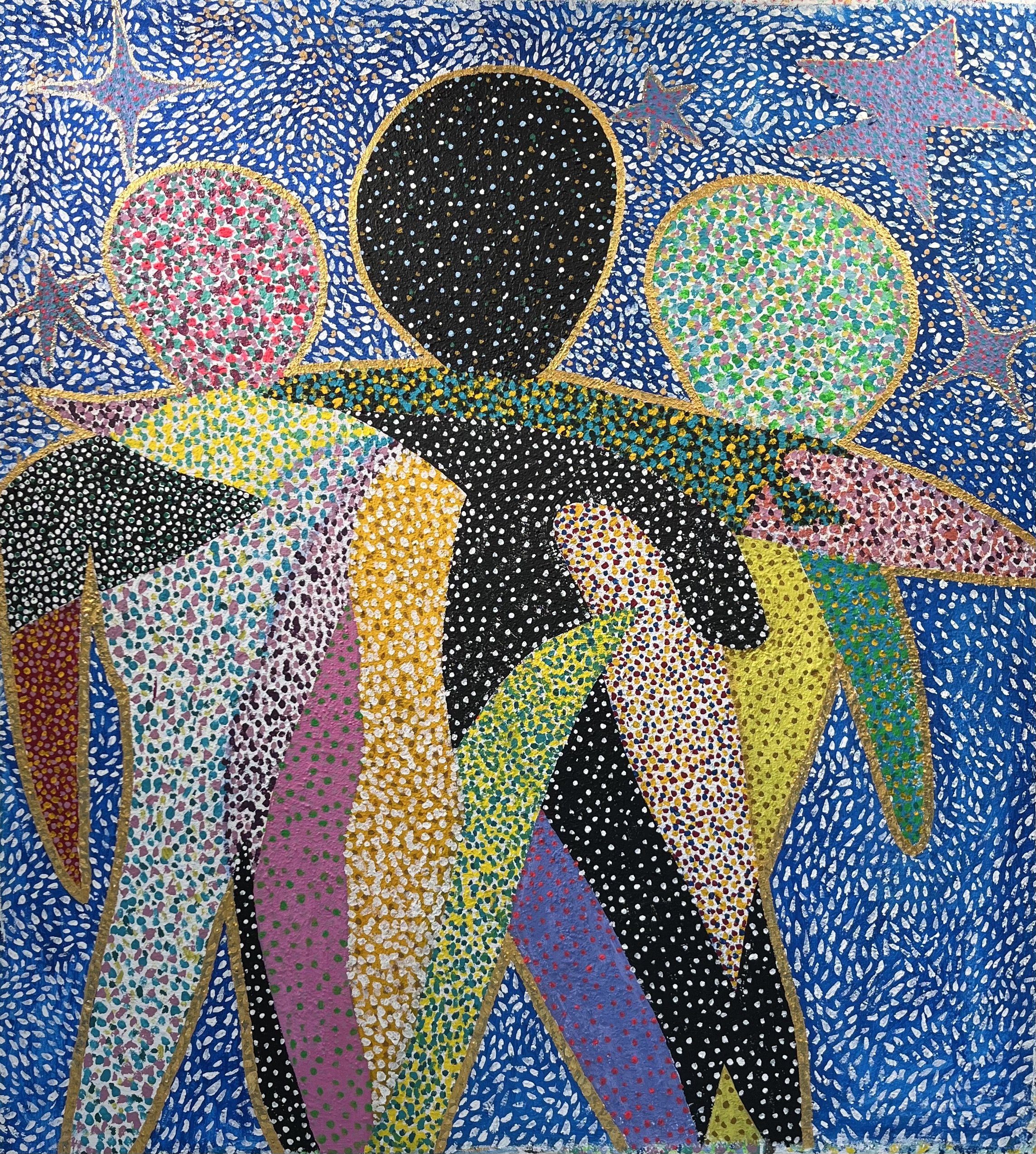 I Love You, I Love you, I Love You. 60" x 66" acrylic, oil and sand on canvas