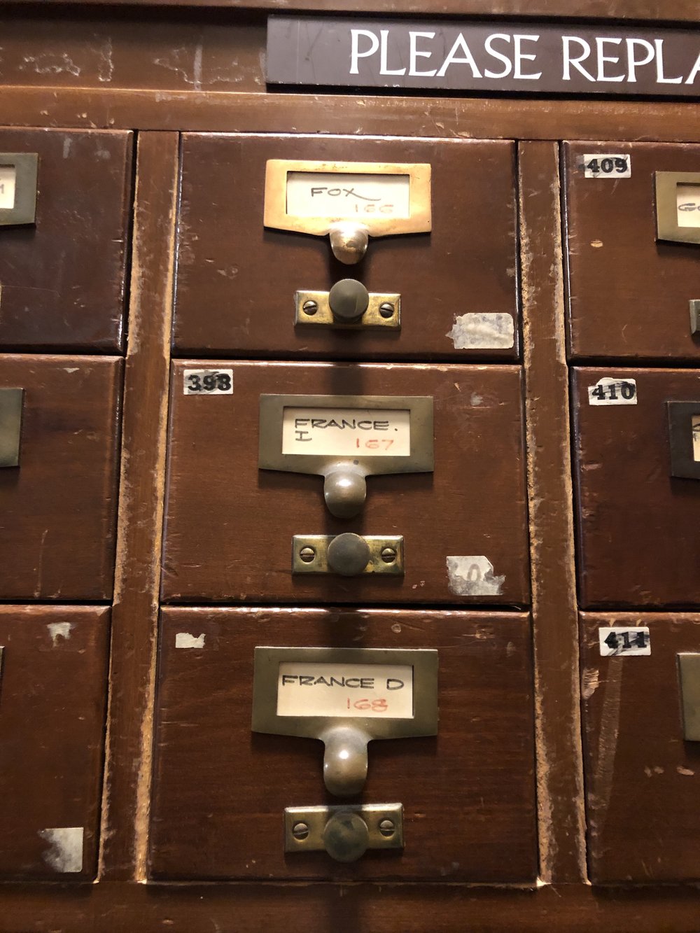 Card Catalog Drawers