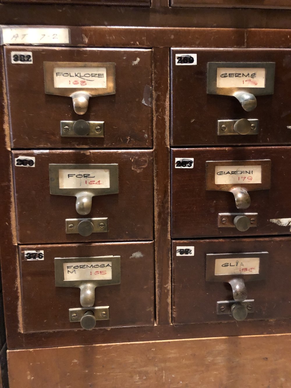 Card Catalog Drawers