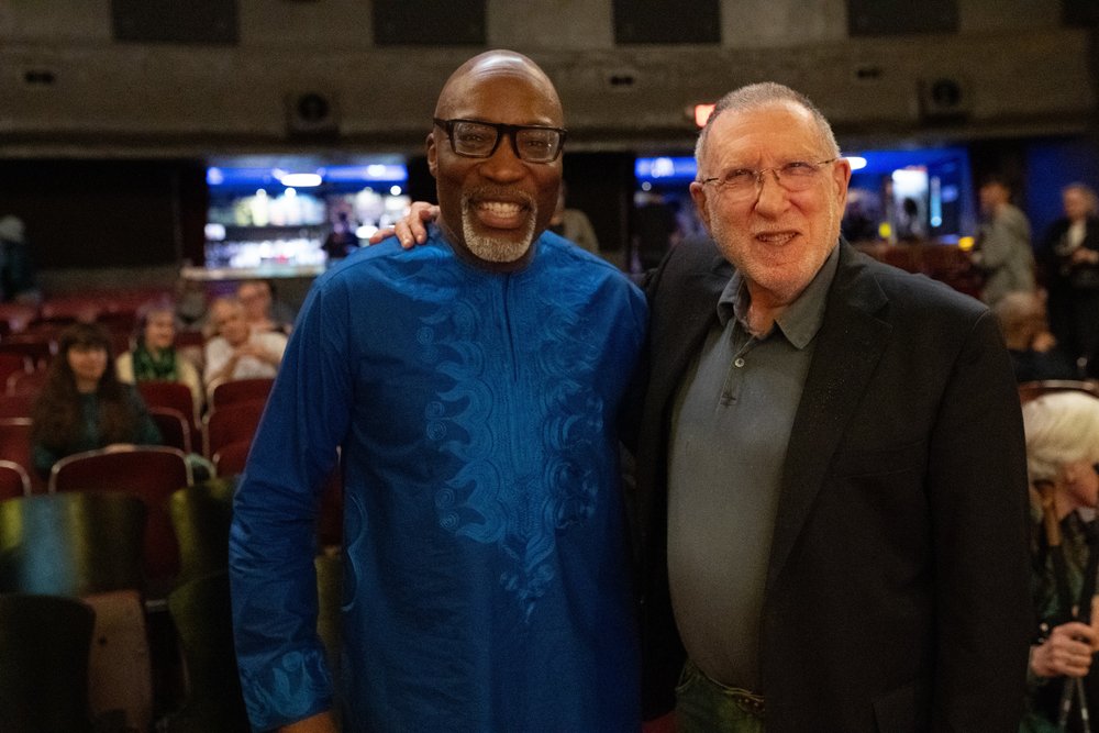 Composer Darrell Grant with jazz legend Chuck Israels