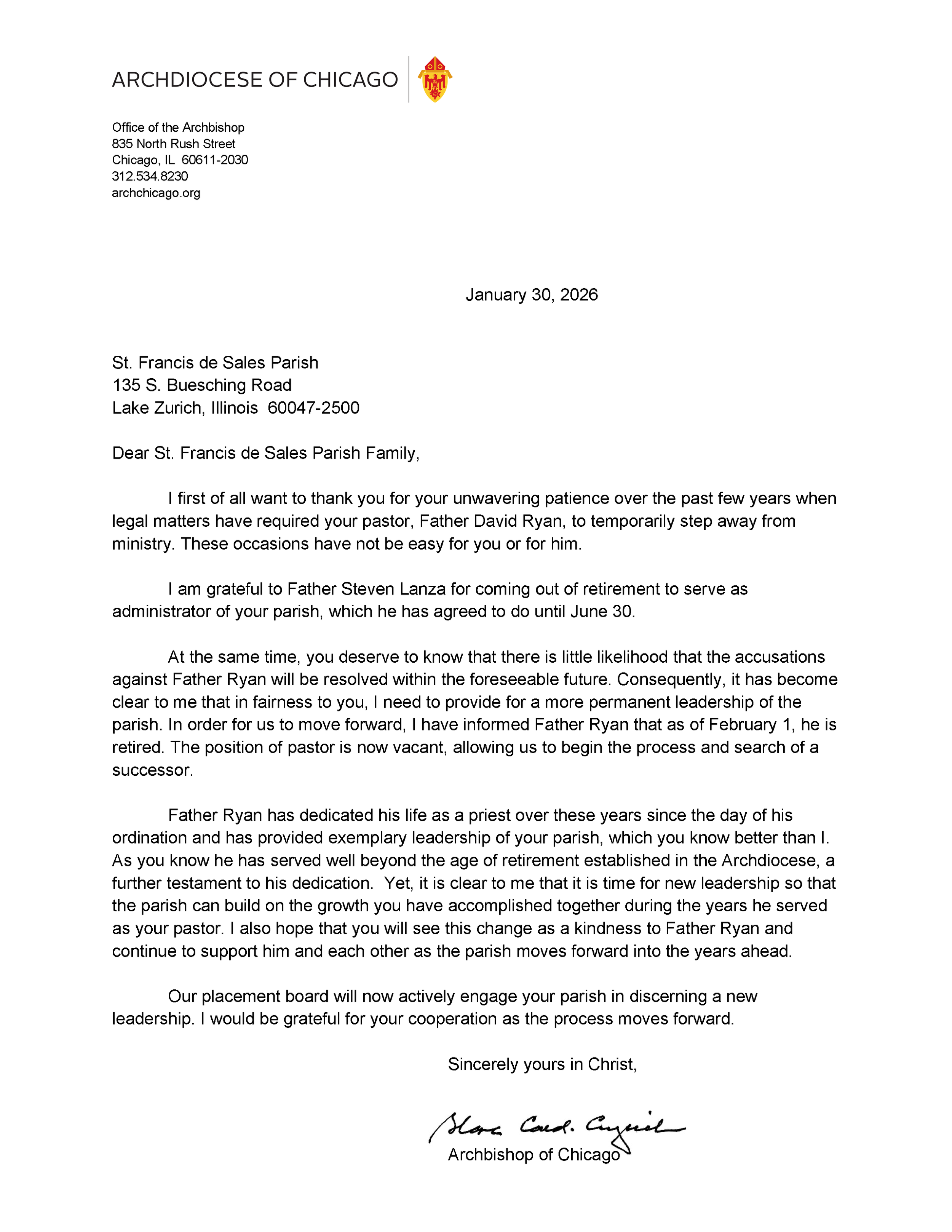Letter from Cardinal Cupich - Retirement Announcement.png