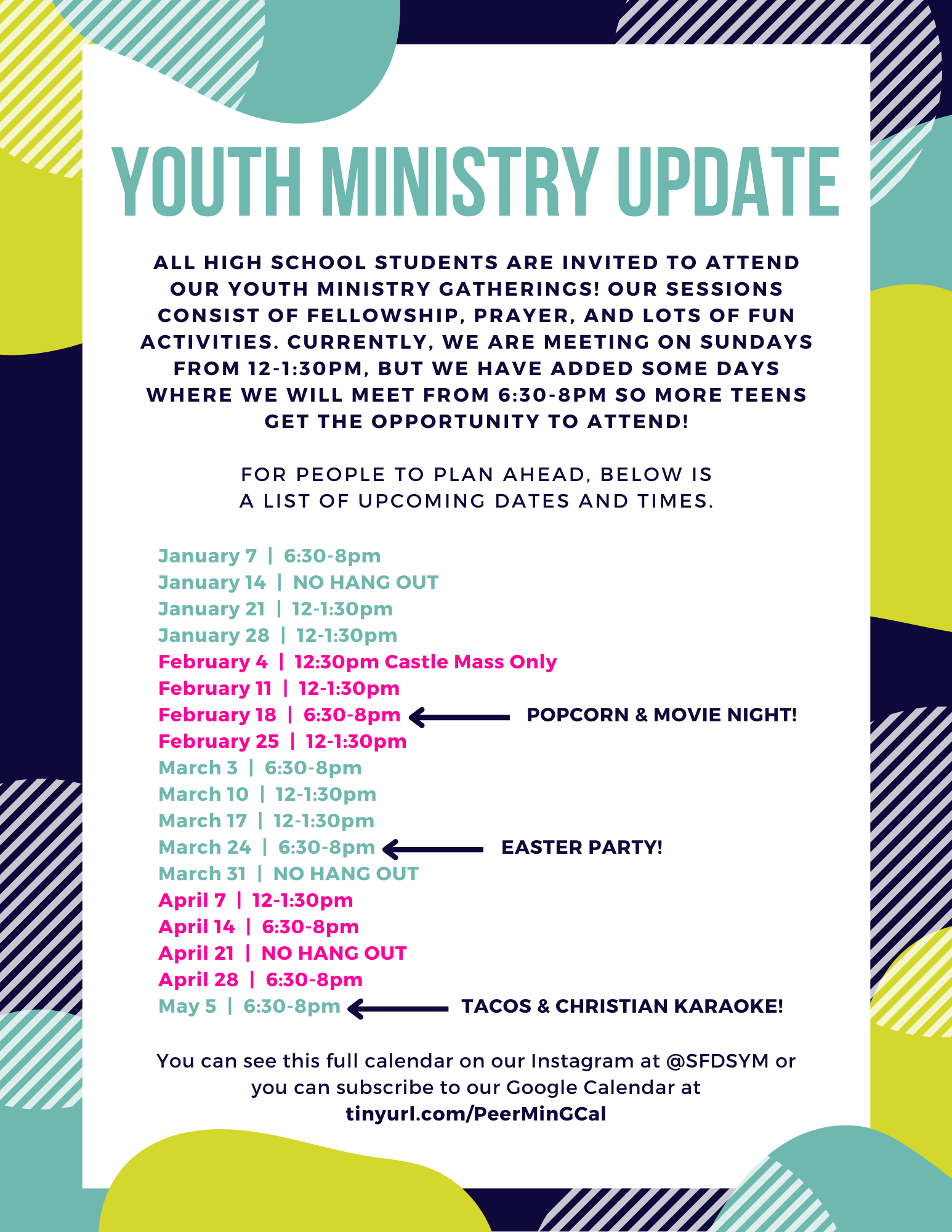 YOUTH MINISTRY UPDATE — St. Francis de Sales Catholic Parish