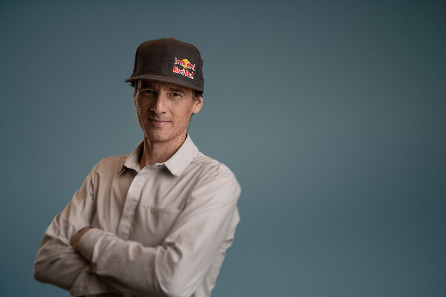  Will Gadd poses for a portrait during his visit to Austria in Salzburg on October 23, 2019. Note: The image has a background with added color in postproduction. 