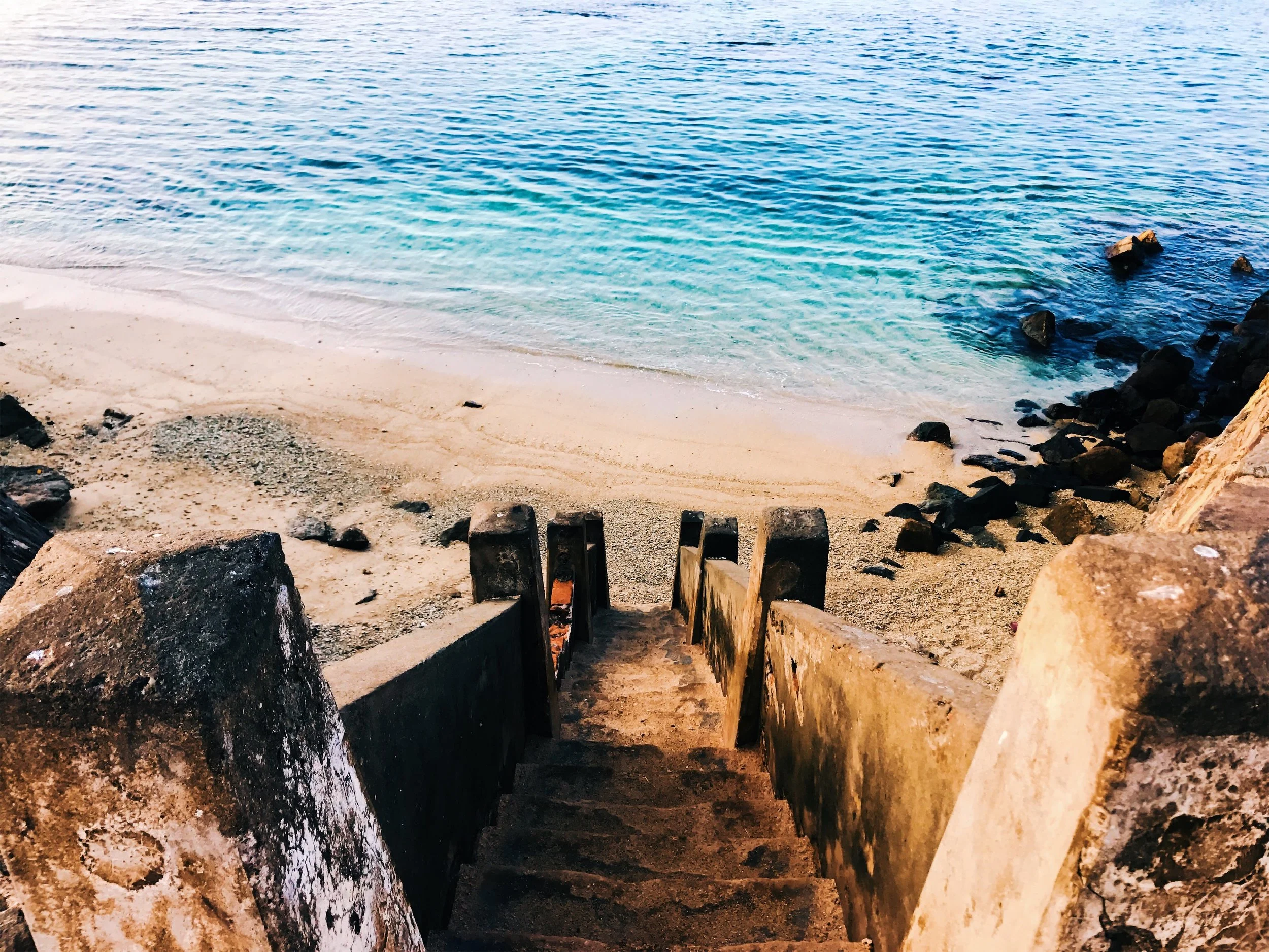 Stairs to the beach from Galle Fort