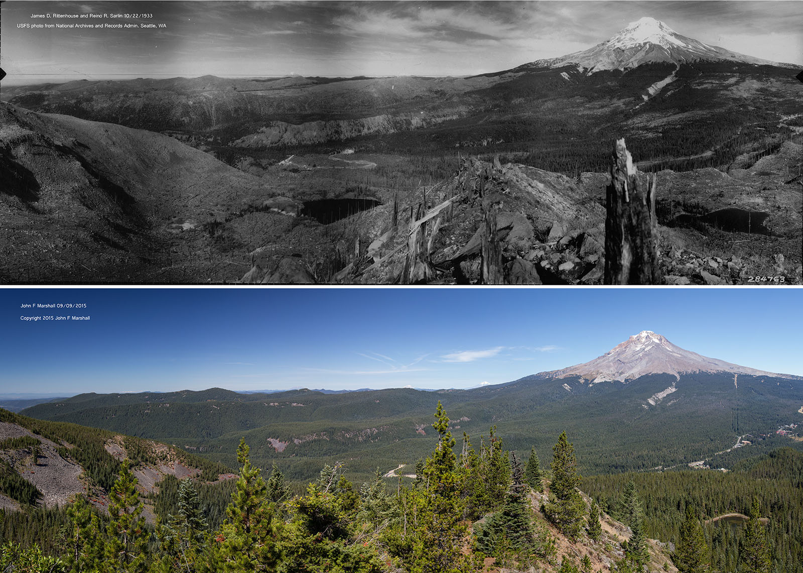 Top Image- James D. Rittenhouse and Reino R. Sarlin 10/22/1933 from the National Archives and Records Administration in Seattle, WA Bottom Image-John F Marshall