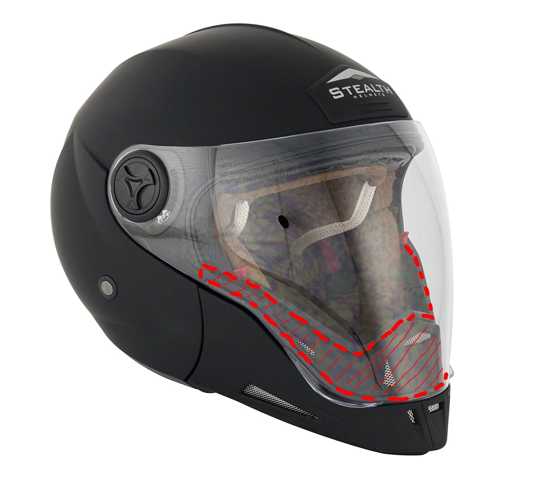 Section cut-out to allow for more visor real estate.