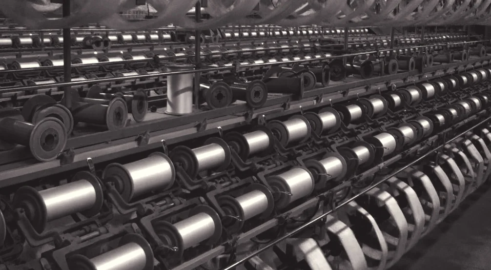  9. Reeled silk is transferred to spools ready for making into Silkbody fabrics. 