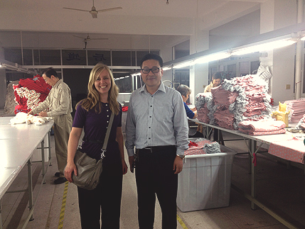 Emily with factory manager