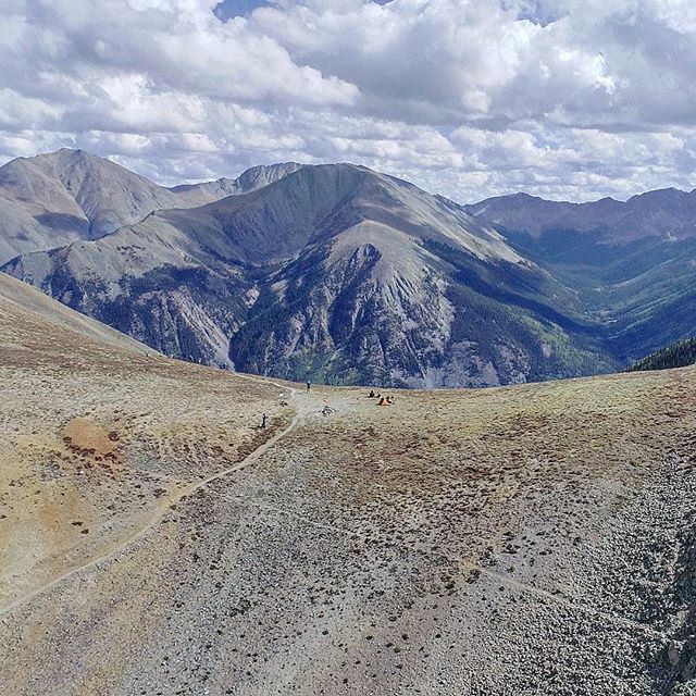 The centerpiece of the @ltraceseries 100 mile ultra marathon: hope pass. At 12,500ft it&rsquo;s a true test of endurance. A challenge athletes have to run twice during the race.  #ultrarunning #leadville100 #colorado #aerialphotography #dronestagram
