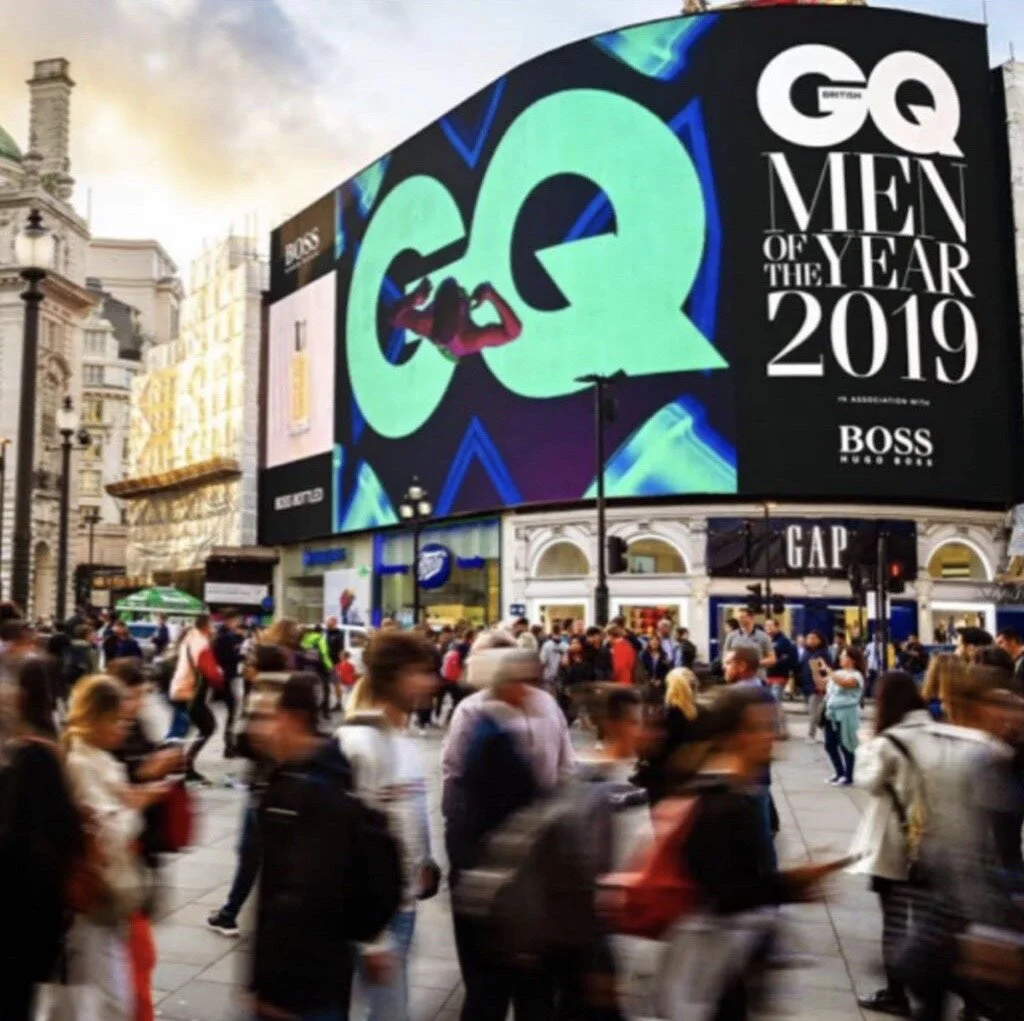 Animation for the GQ awards on Piccadilly Circus