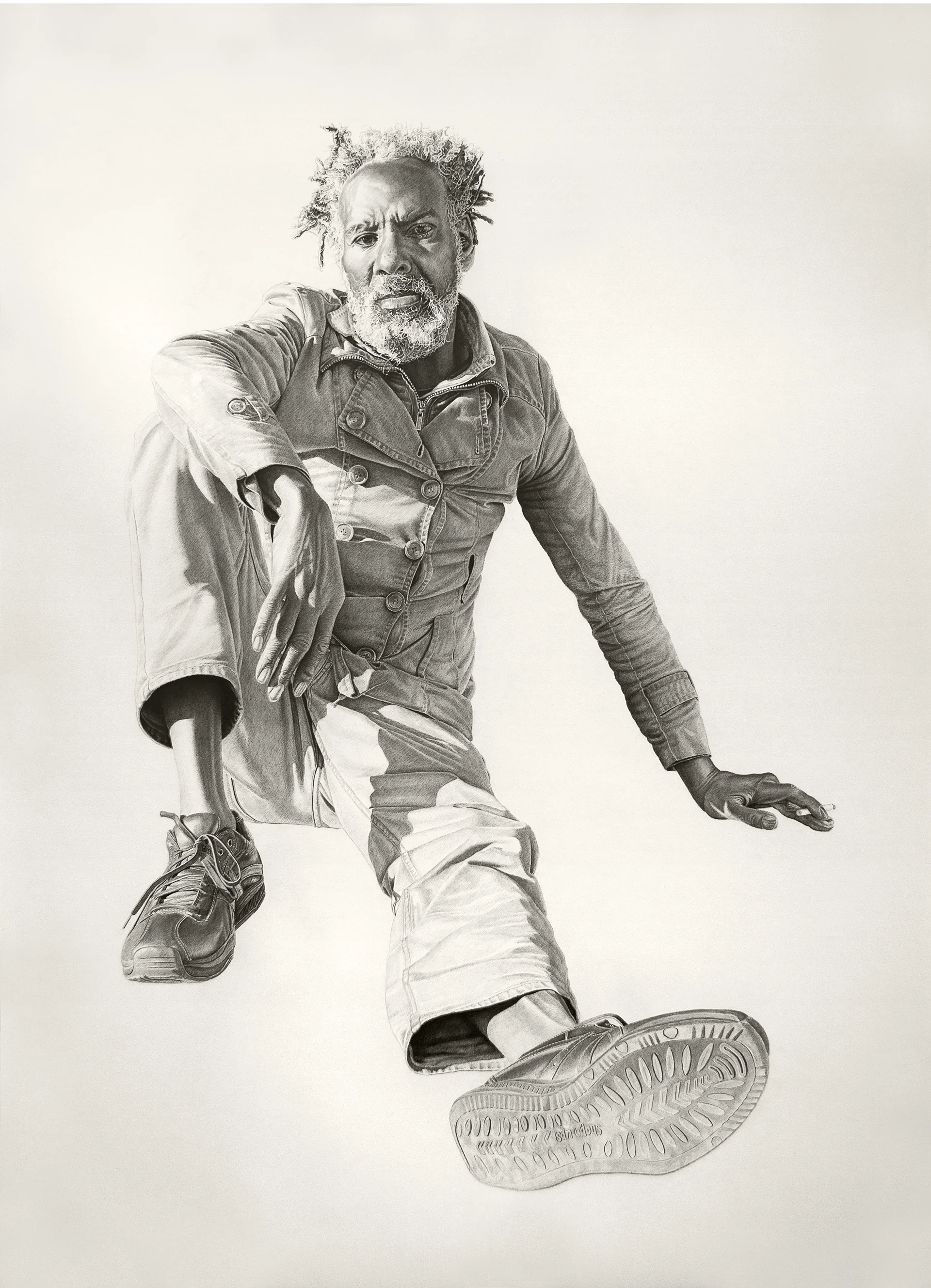 Eugene #4, 52x72in, charcoal &amp; graphite on paper, 2014