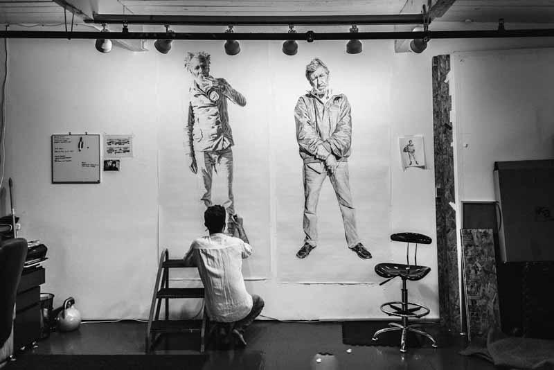 Putting last touches on Eugene and Billy. Image courtesy of Shaun Roberts.