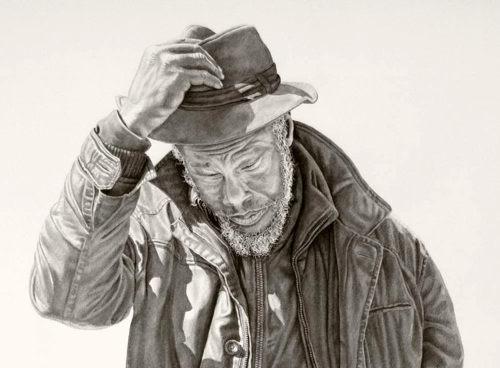 Renee (crop) 42x94in, Charcoal & Graphite on Paper, 2015