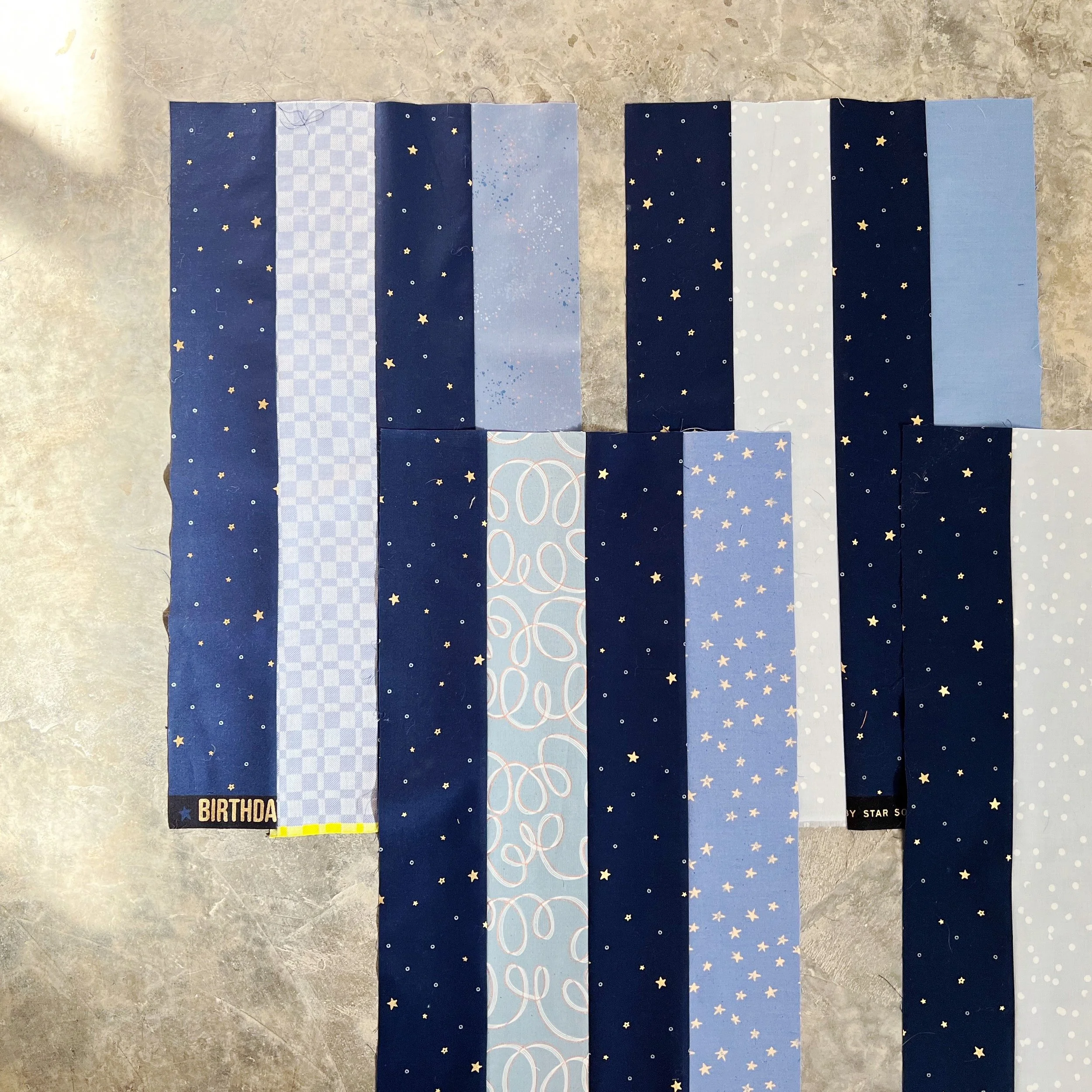 WEEK 2: Cut strips, strip piece all units