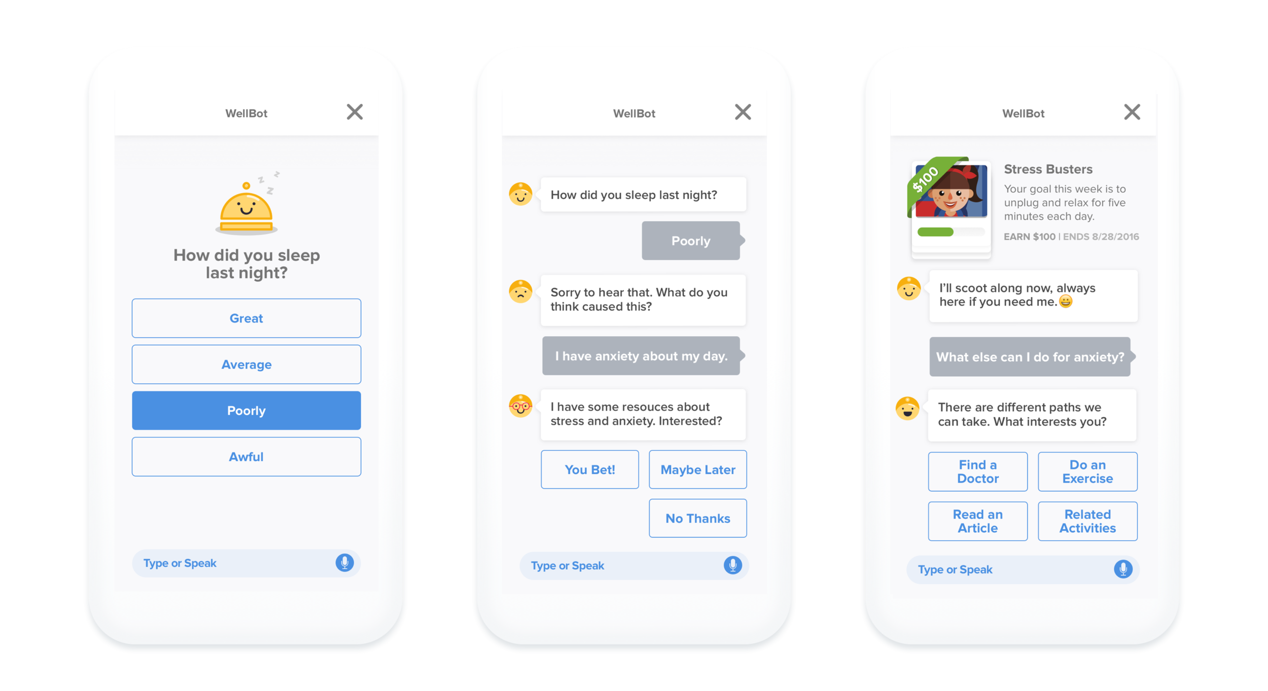 This is how Wellbot would function as a stand-alone feature within the Welltok app .